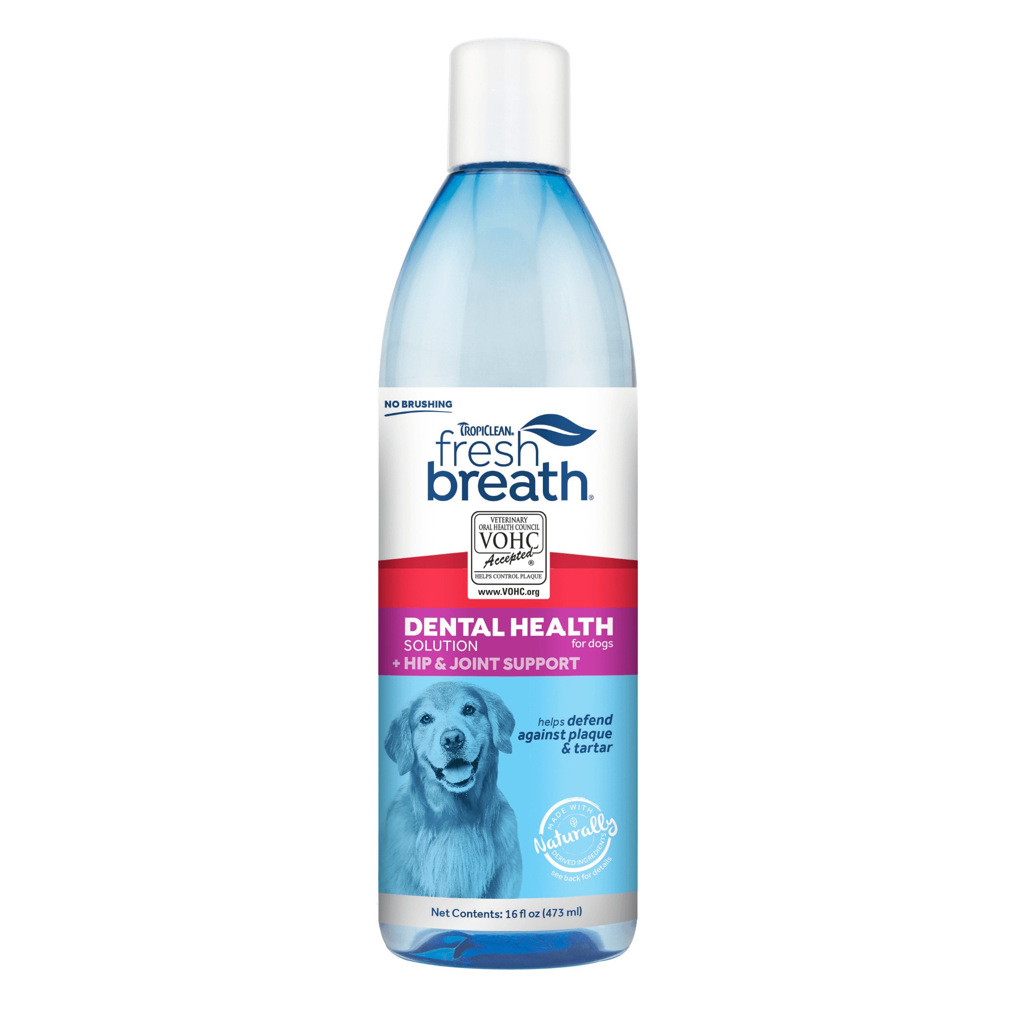 TropiClean Fresh Breath Hip & Joint Dental Health Solution for Dogs, 16