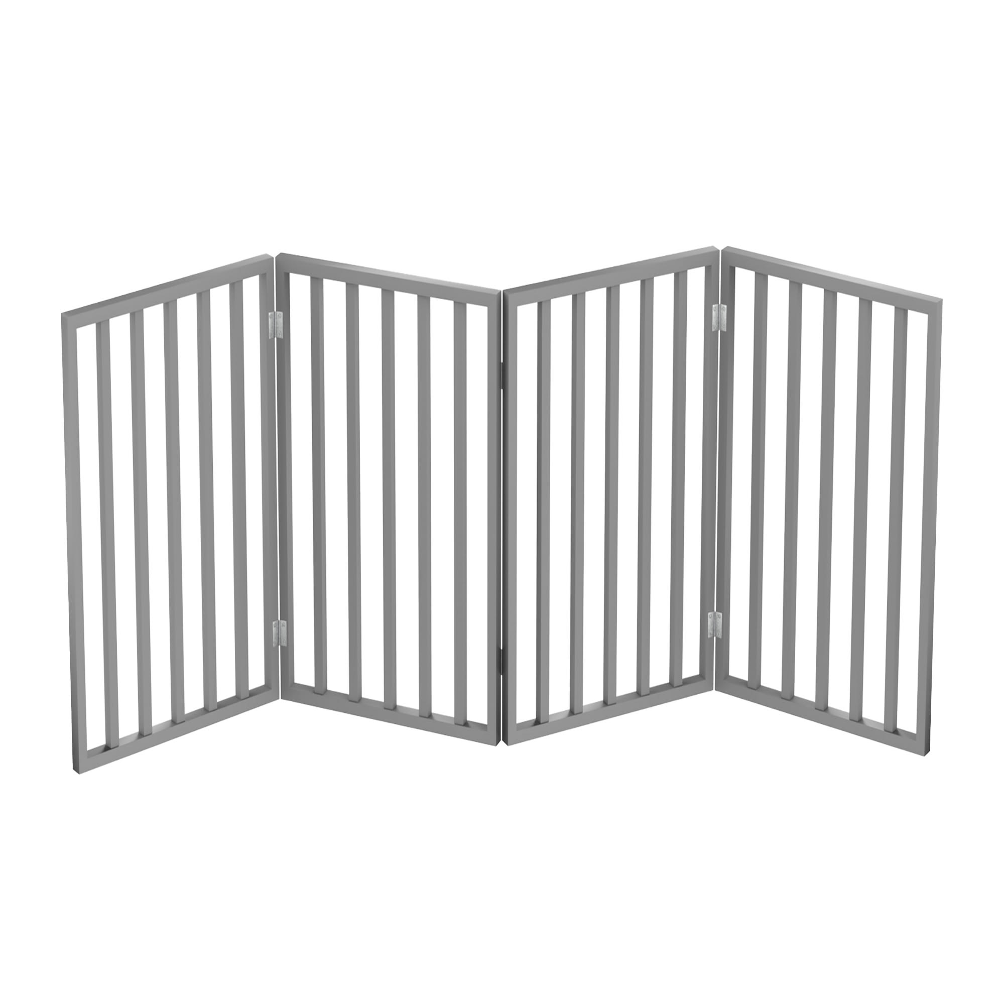 Pet Adobe Gray Freestanding 4 Panel Pet Gate, 72