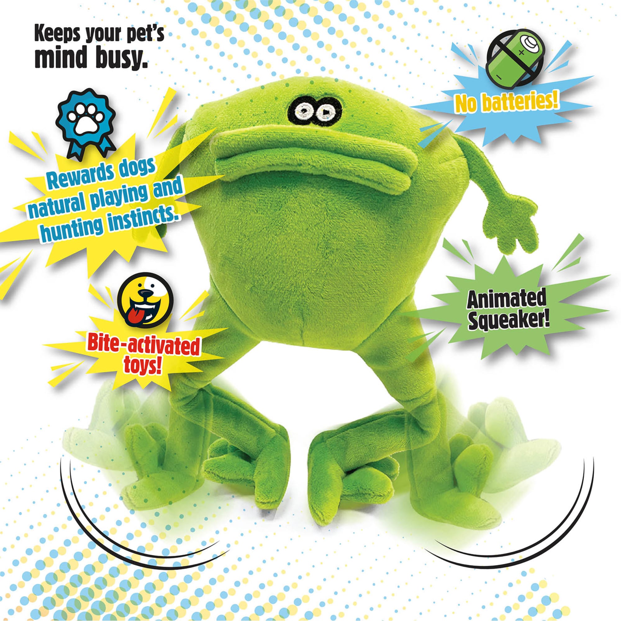 goDog Action Plush Frog Dog Toy