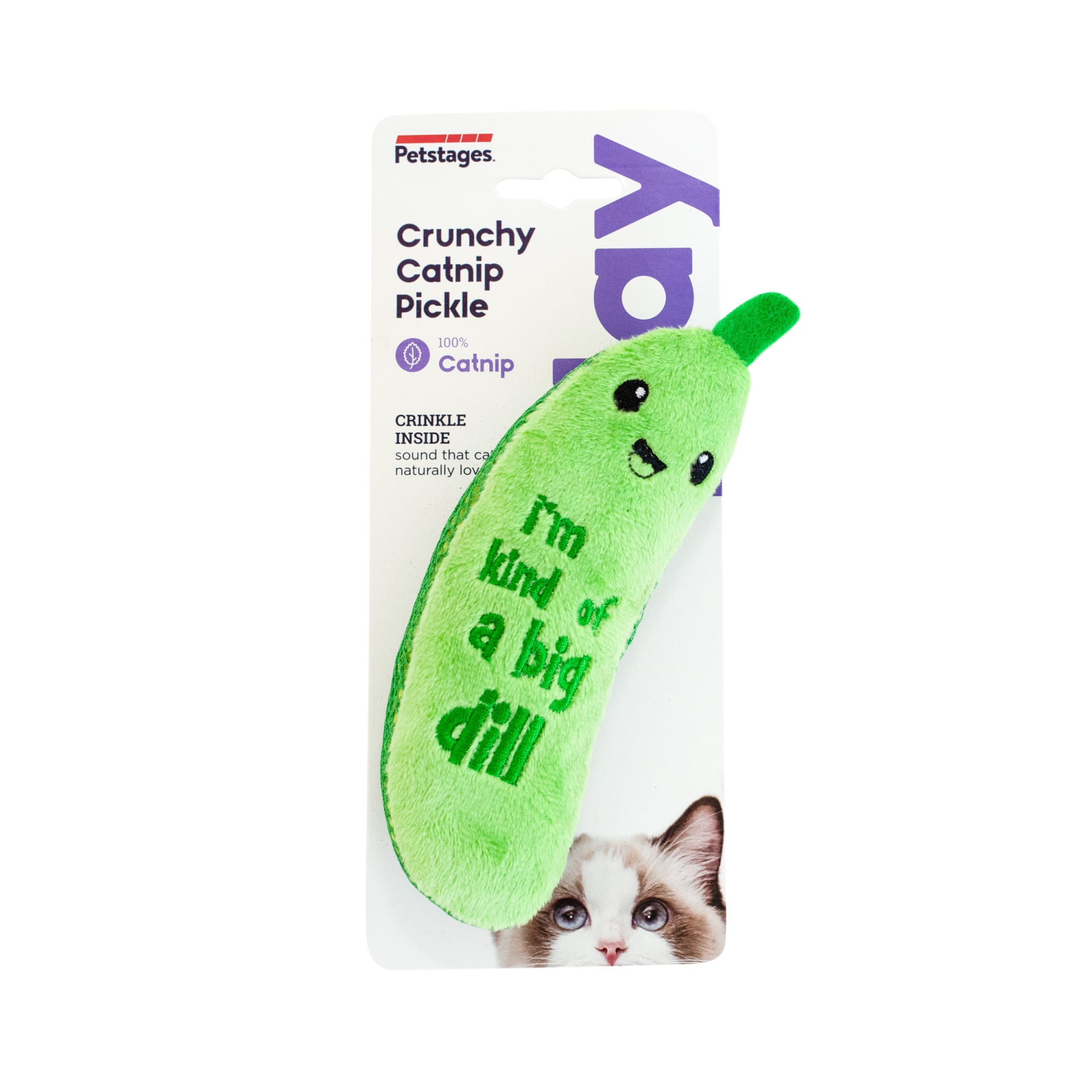 Petstages Crunchy Pickle Kicker Dental Catnip Cat Toy, Medium | Petco