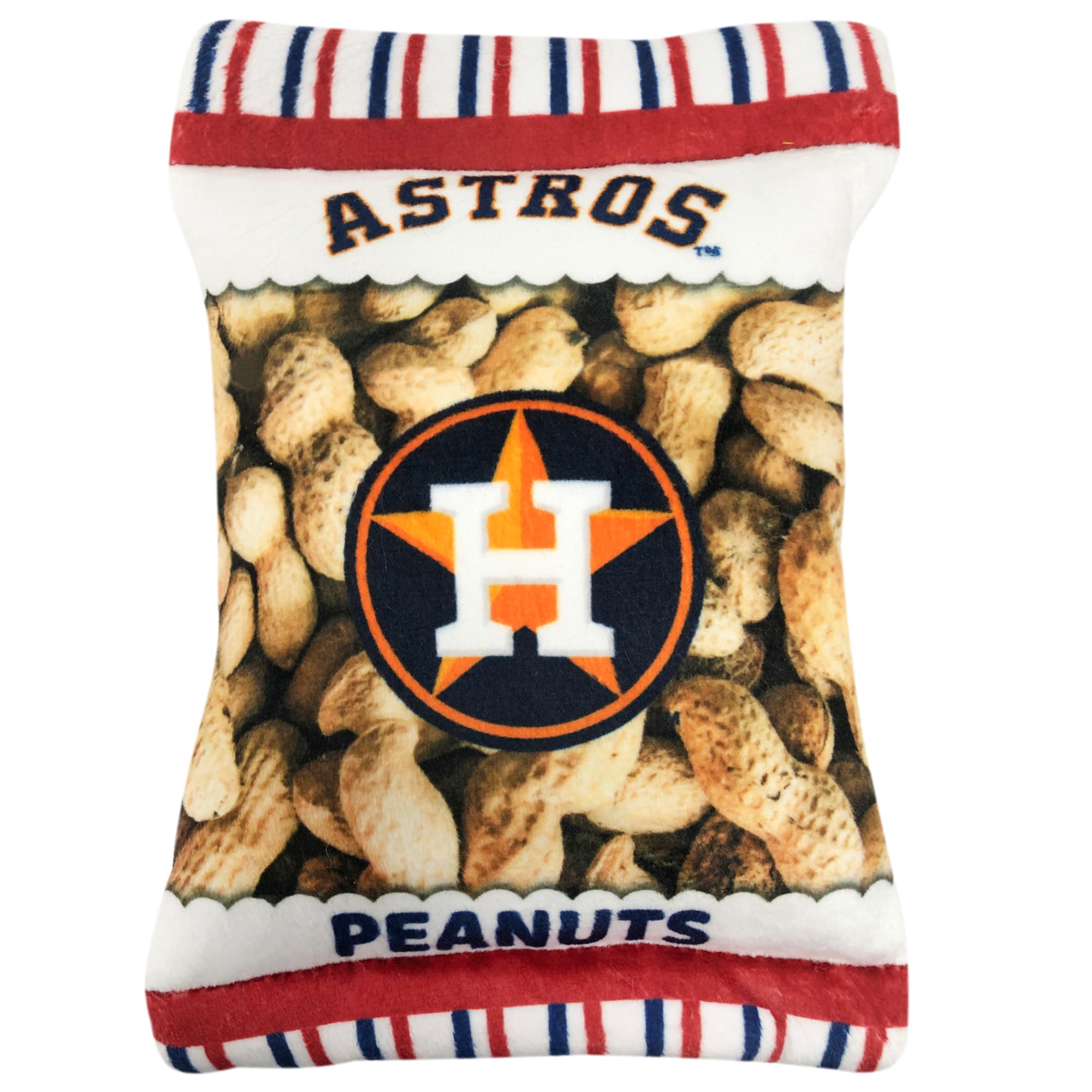 Houston Astros MLB Peanut Bag Squeaker Dog Toy Medium