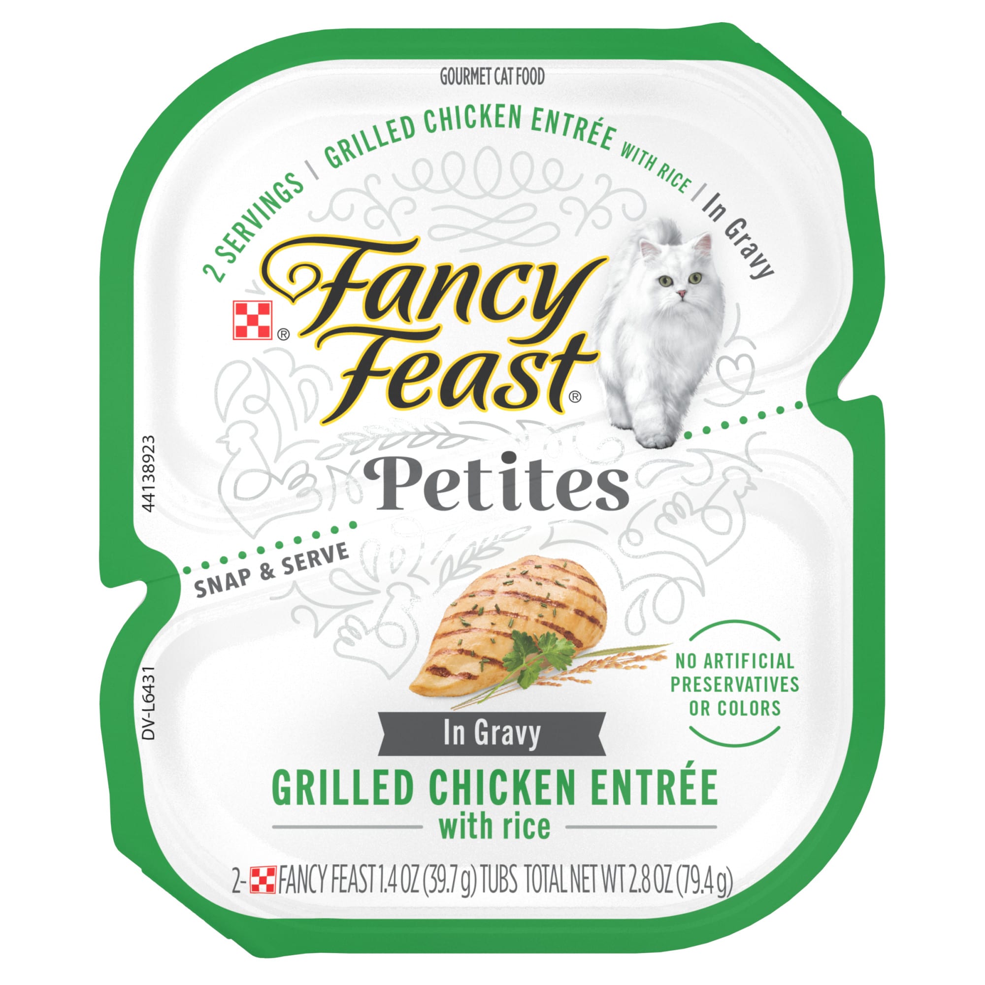 Fancy Feast Petites Grilled Chicken With Rice Entree Gourmet Gravy Wet Cat Food 2.8 oz. Case of 12