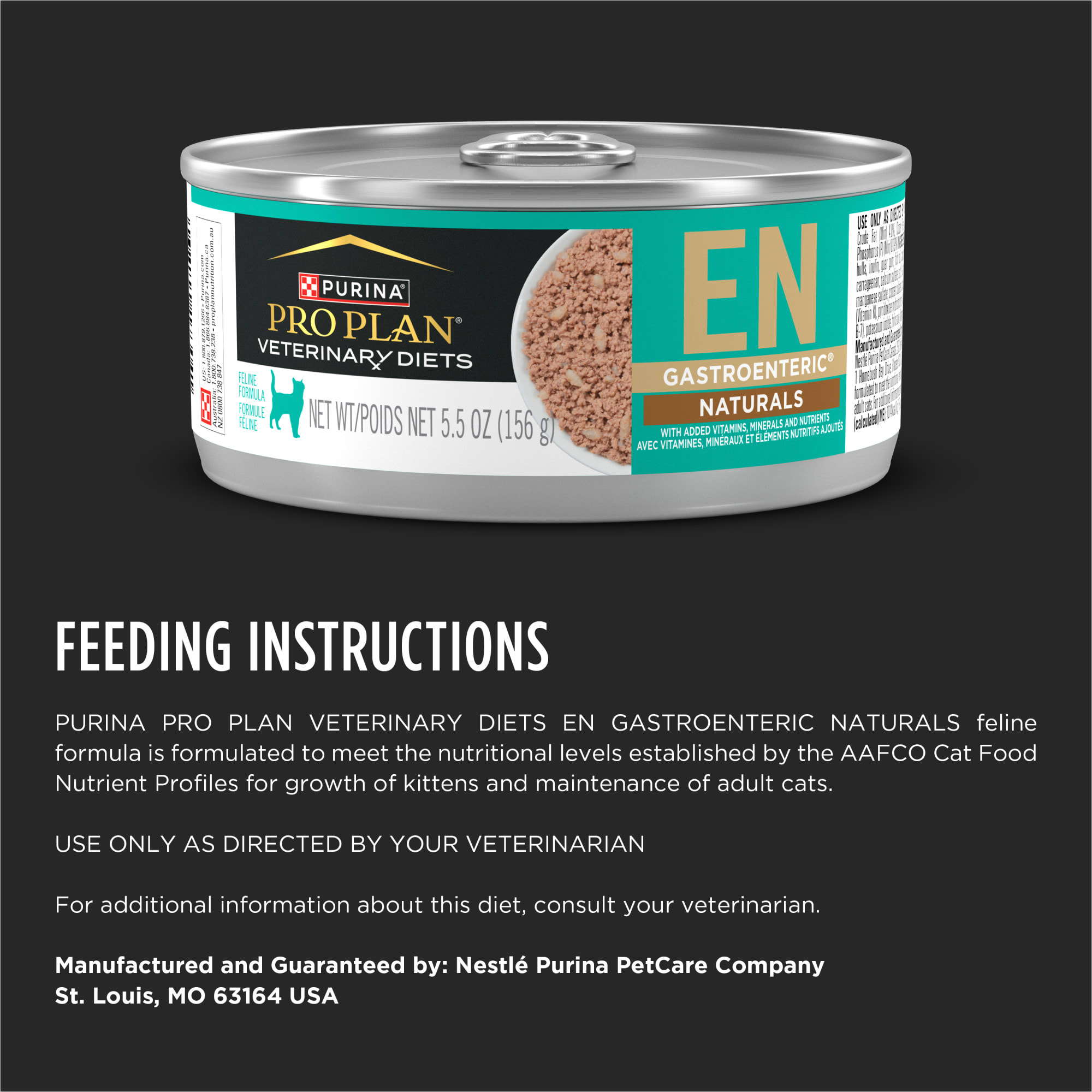 Purina Pro Plan Veterinary Diets EN Gastroenteric Naturals Feline Formula  Wet Cat Food, 5.5 oz., Case of 24 | Petco
