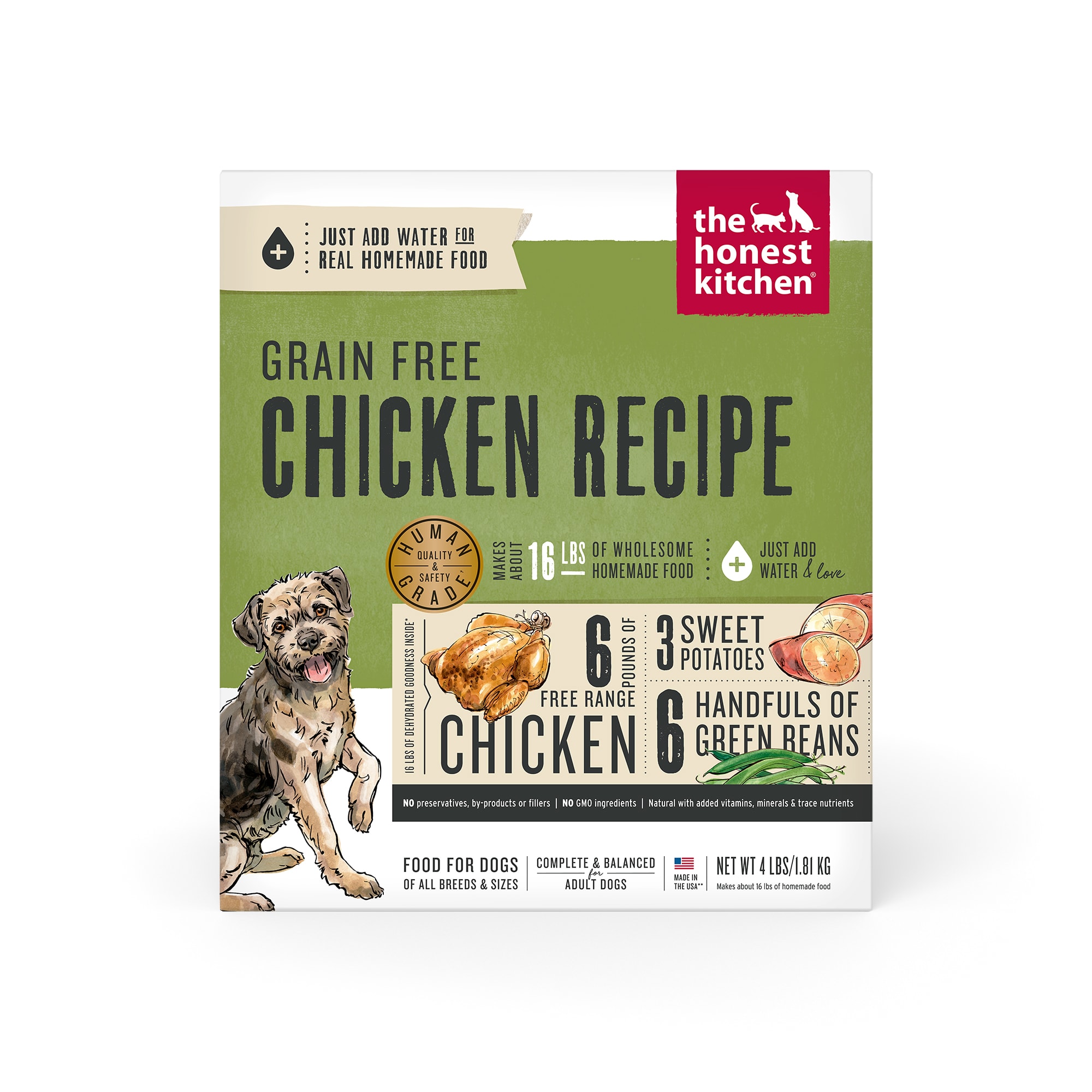 The Honest Kitchen Dehydrated Grain Free Chicken Recipe Dog Food, 4 lbs ...