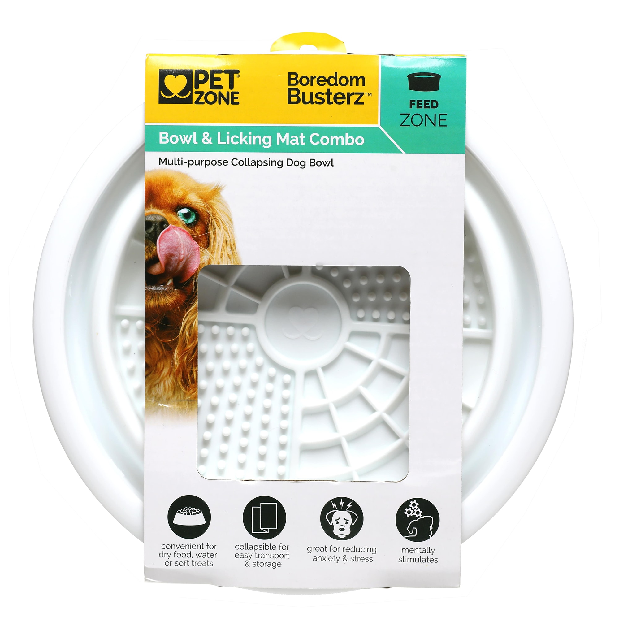 Pet Zone Pets Boredom Busterz Slow Feeder Licking Bowl, Green