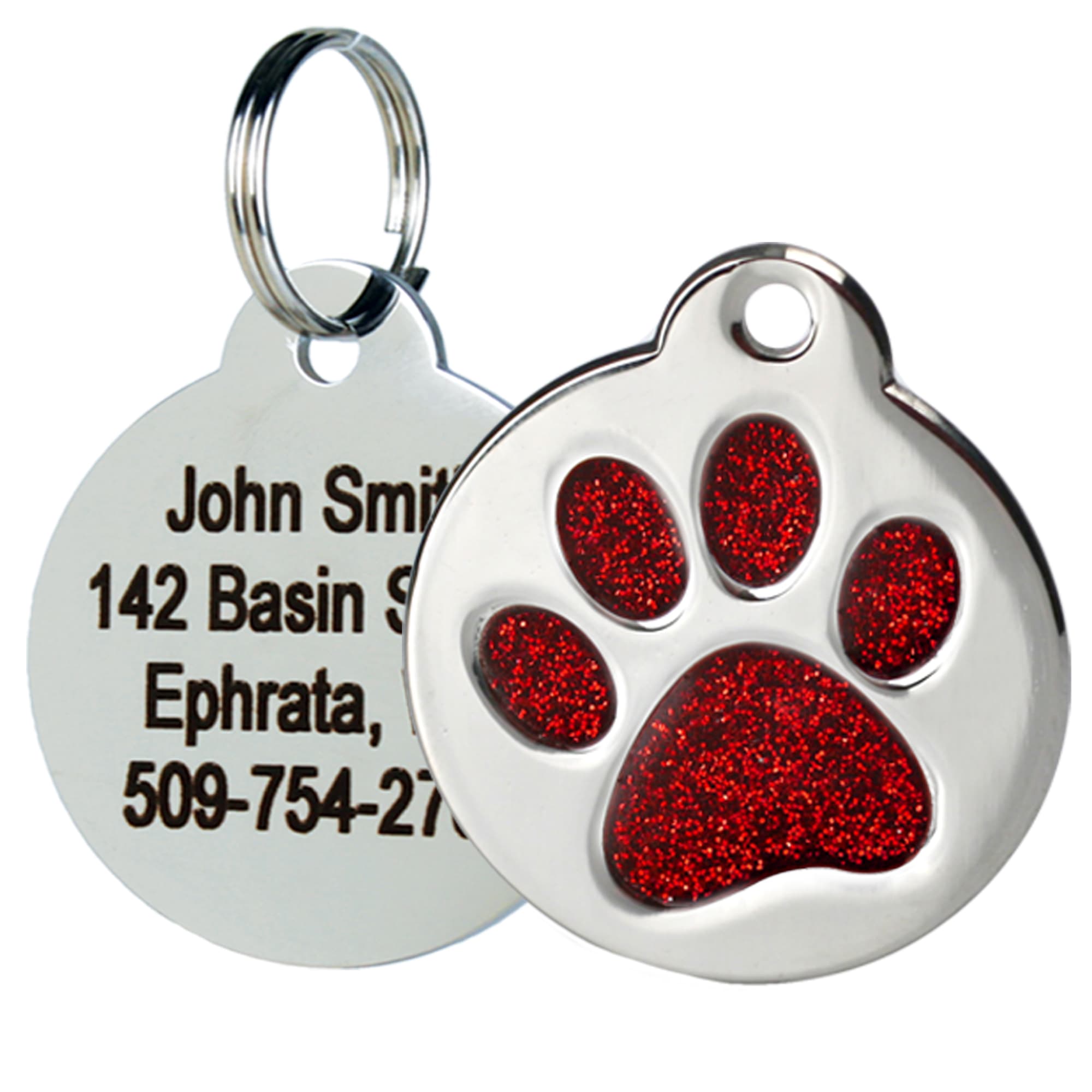 Quick Tag Bone Personalized Engraved Pet ID Tag Chrome Large Petco