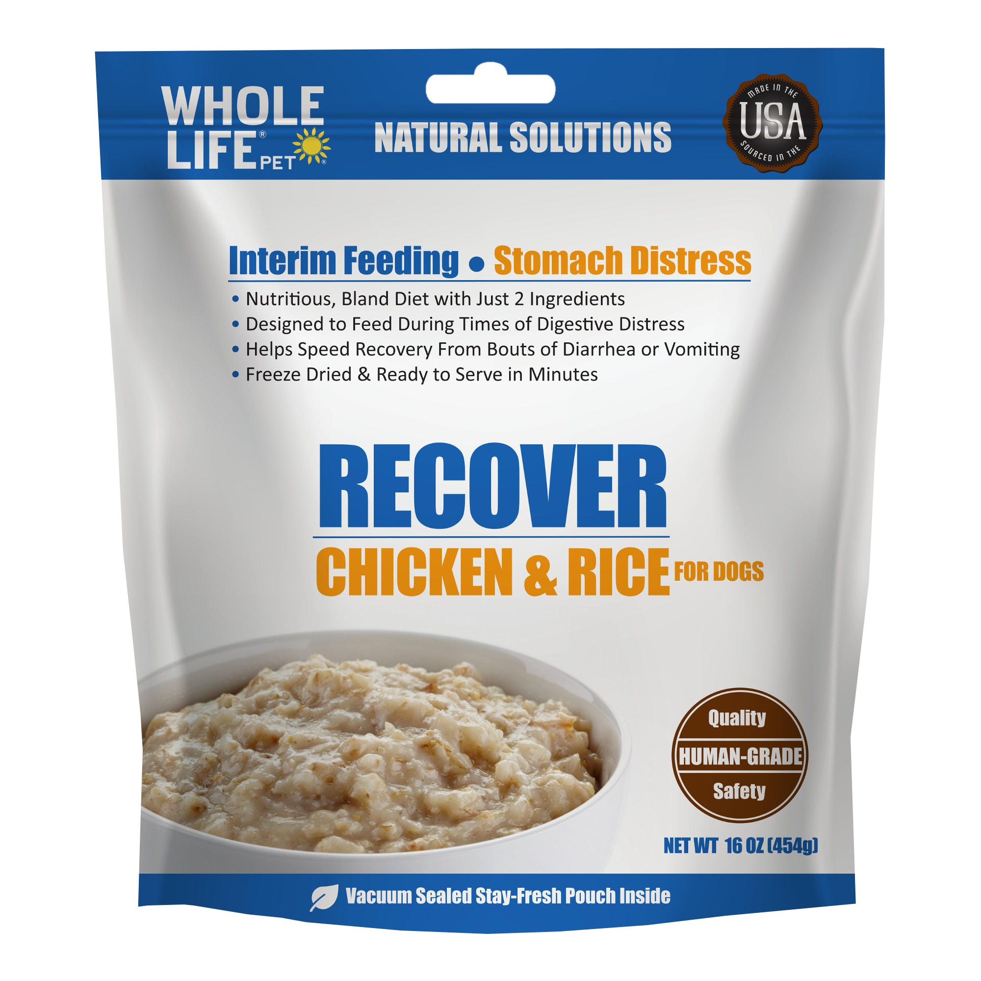 Whole Life Pet Recover Chicken and Rice Interim Dog Food for Stomach Distress 16 oz