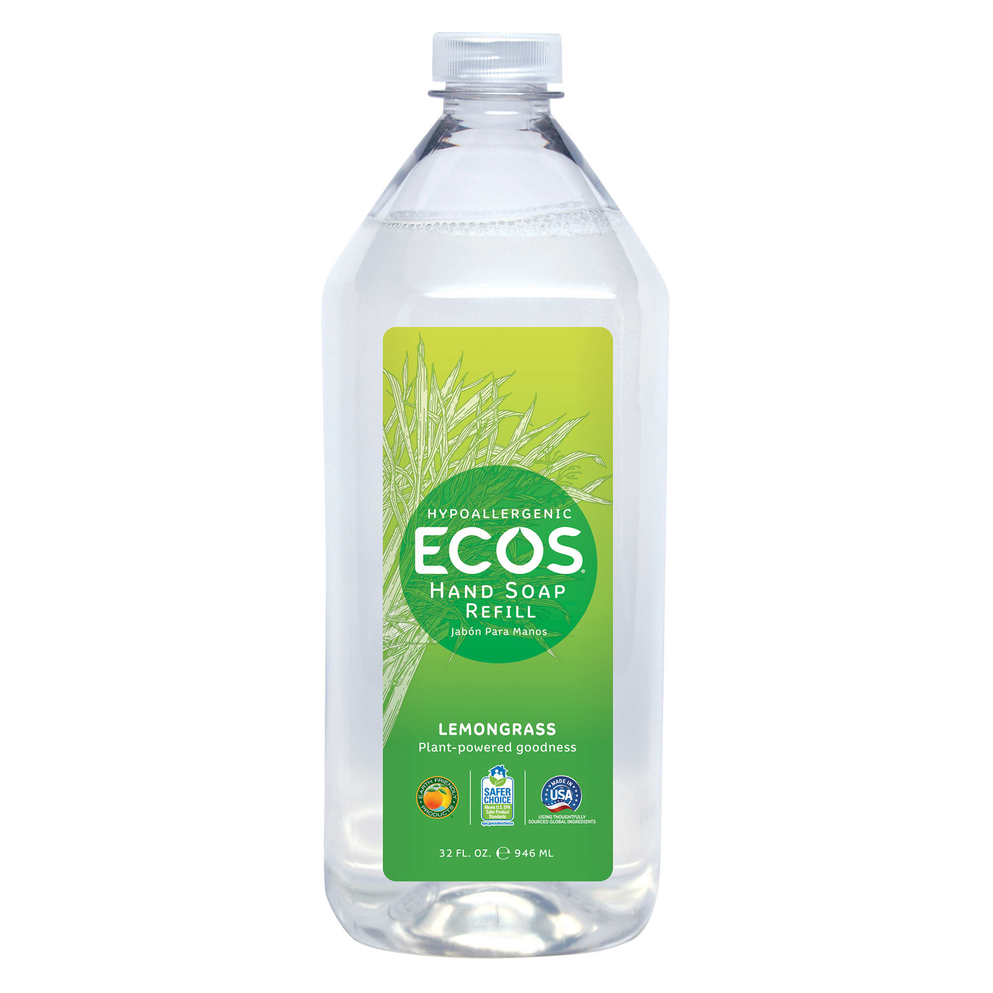 ECOS Hypoallergenic Lemongrass Hand Soap Refill 32oz