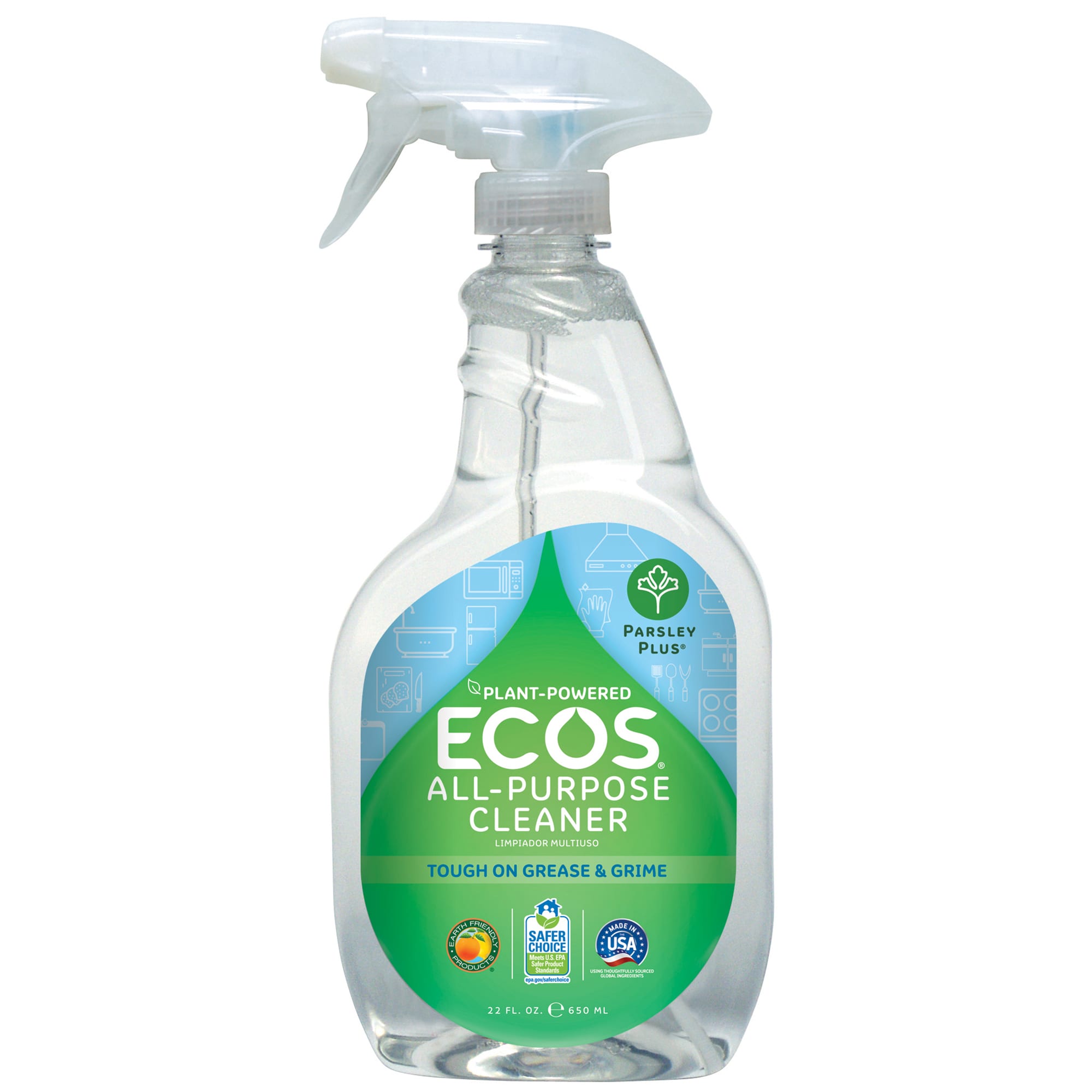 ECOS Parsley Plus AllPurpose Cleaner 22oz Grease & Grime Fighter