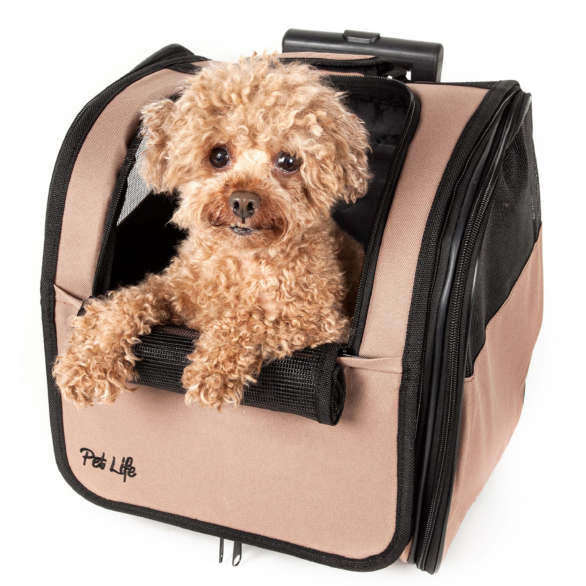 Pet Life Beige Wheeled Travel Pet Carrier 13.4 L X 11 W X 13.4 H Petco