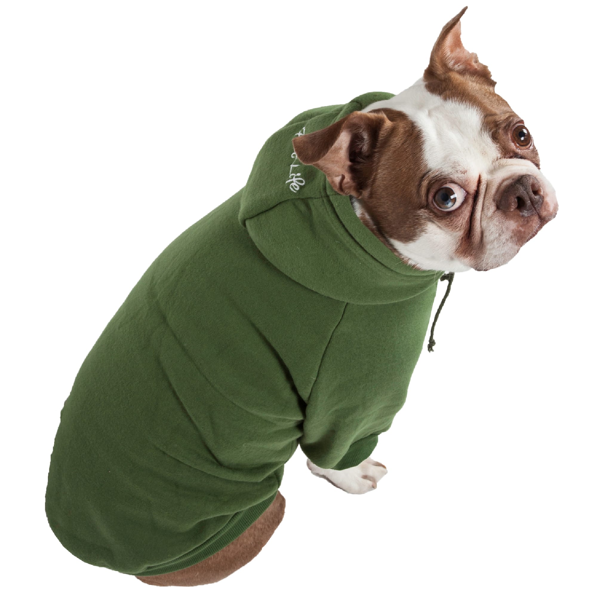 PET LIFE American Classic Designer Fashion Plush Cotton Pet Dog Hooded Sweater Hoodie Pink Small