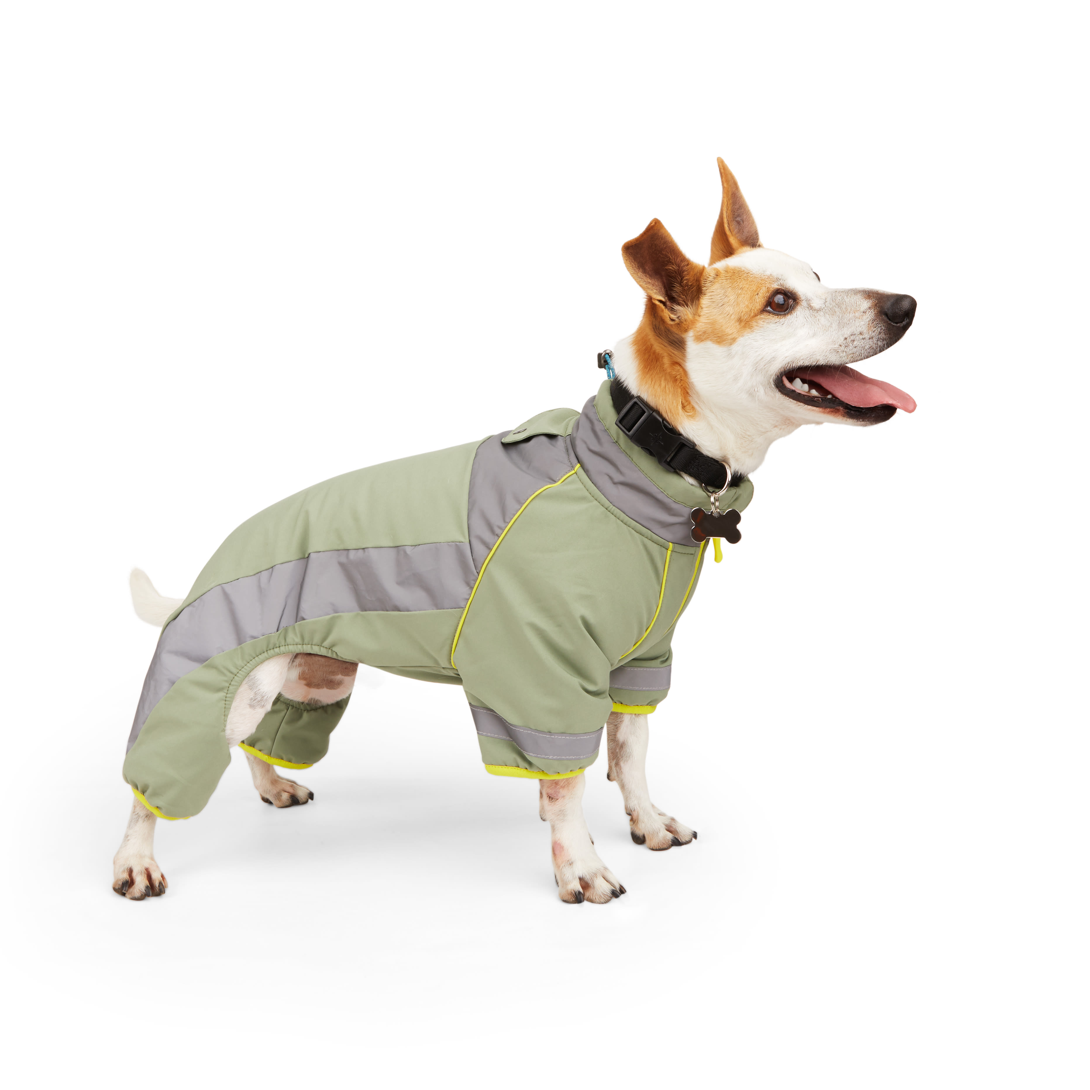 Dog snowsuit with clearance legs