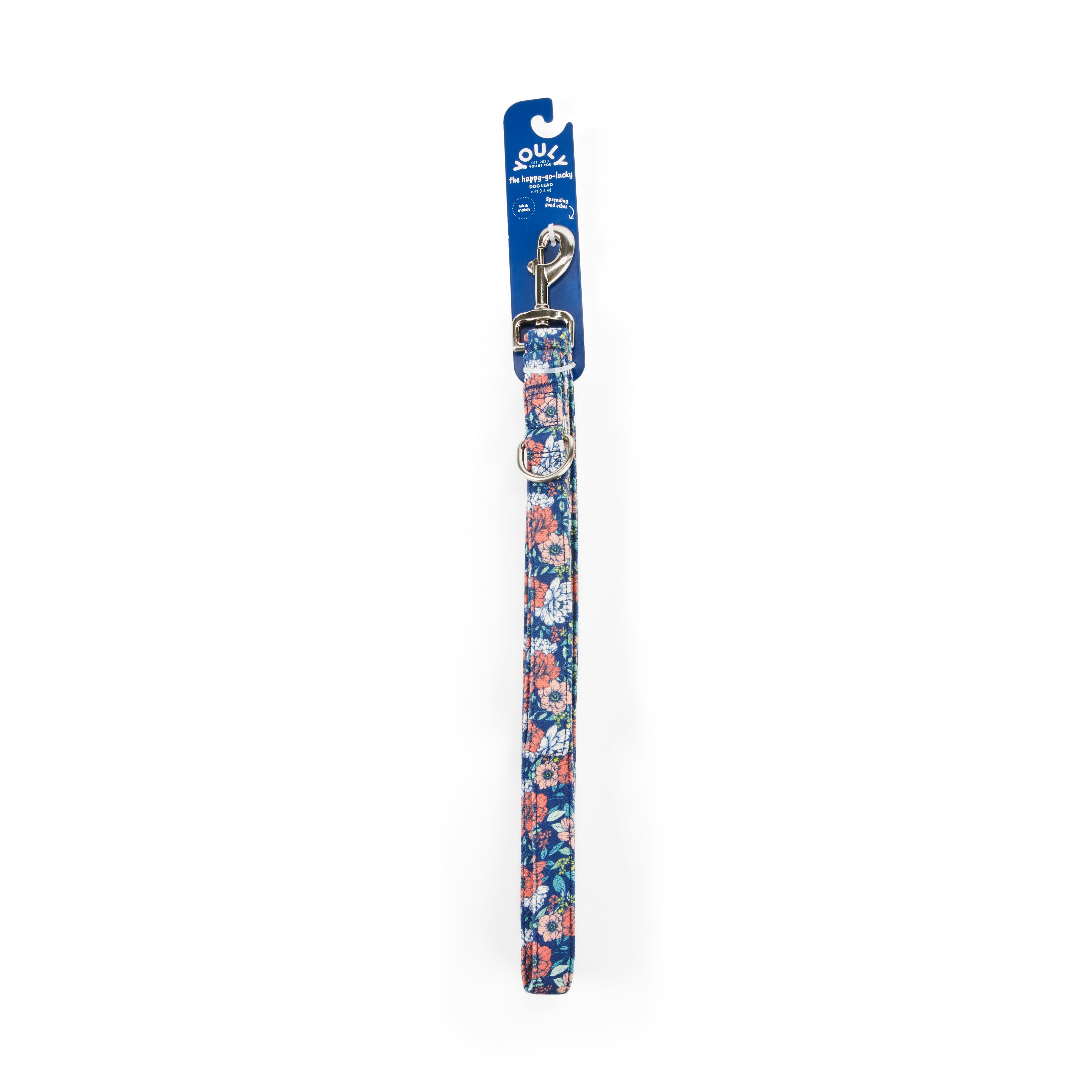 YOULY The Happy-Go-Lucky Multicolor Floral Dog Leash, 6 ft. | Petco