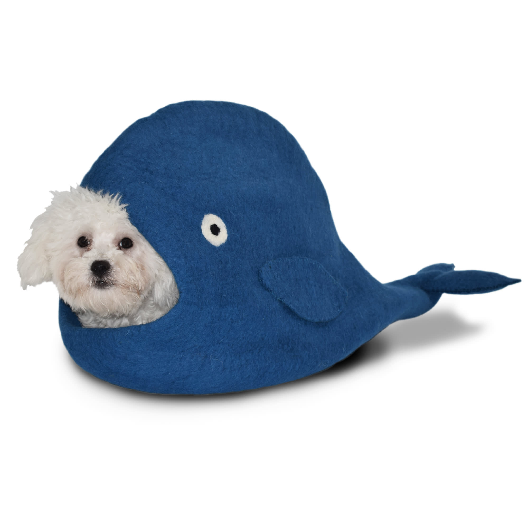 Dharma Dog Karma Cat Wool Whale Pet Cave for Cats & Small Dogs