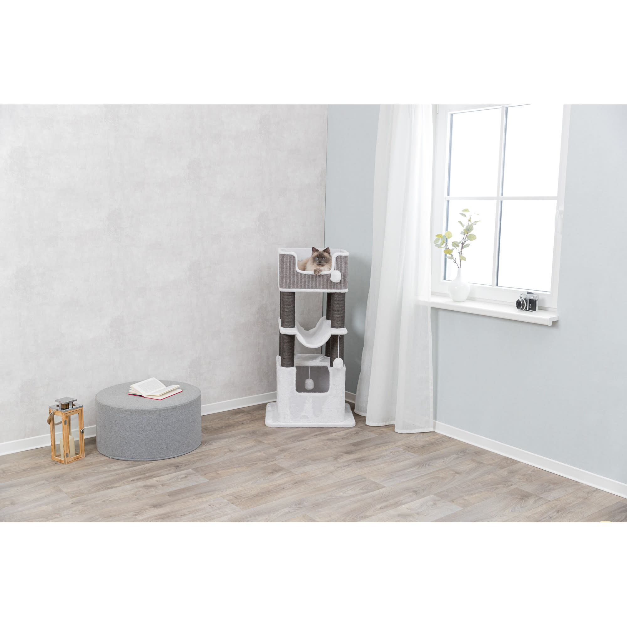 TRIXIE Cream Gray Lucano Cat Tree 43.3