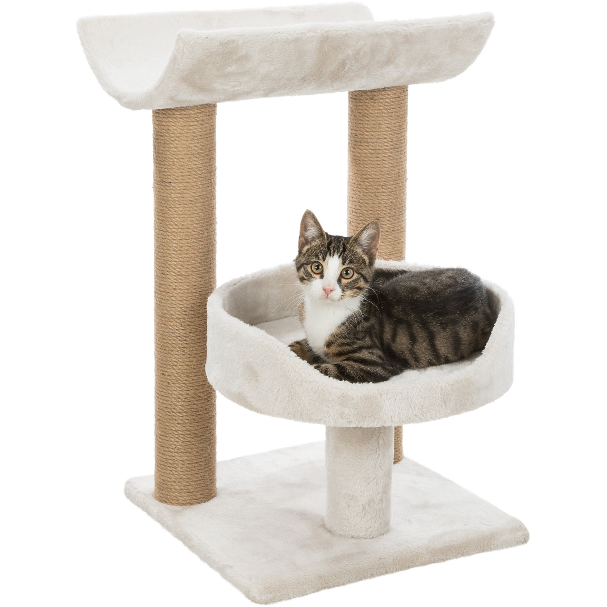 TRIXIE Light Gray Isaba Cat Scratching Post with Two Platforms 24.4 H