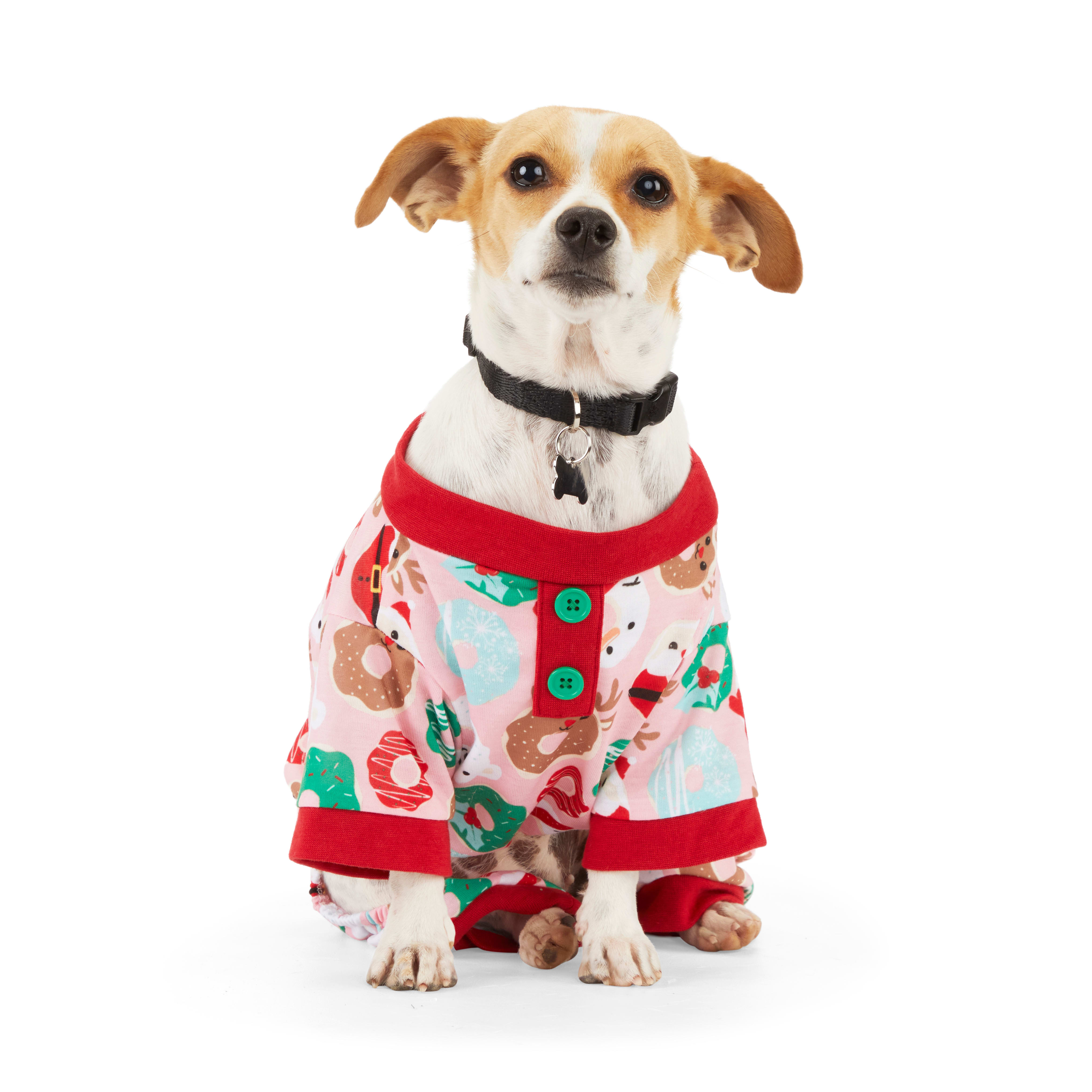  Merry Makings Drive Me Glazy Donut-Print Pet Pajamas, X-Small
