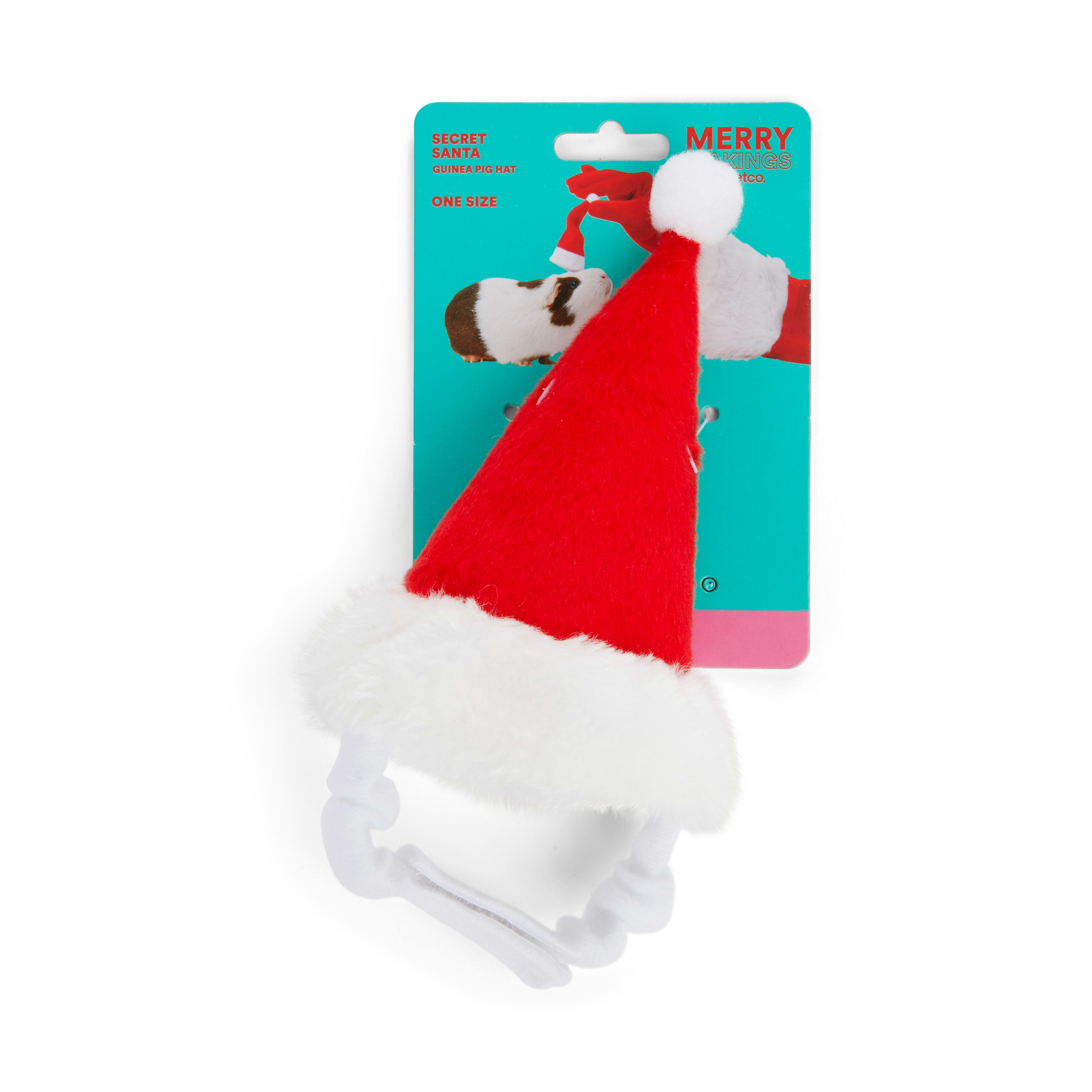 More and Merrier Secret Santa Guinea Pig Hat, Small, Red