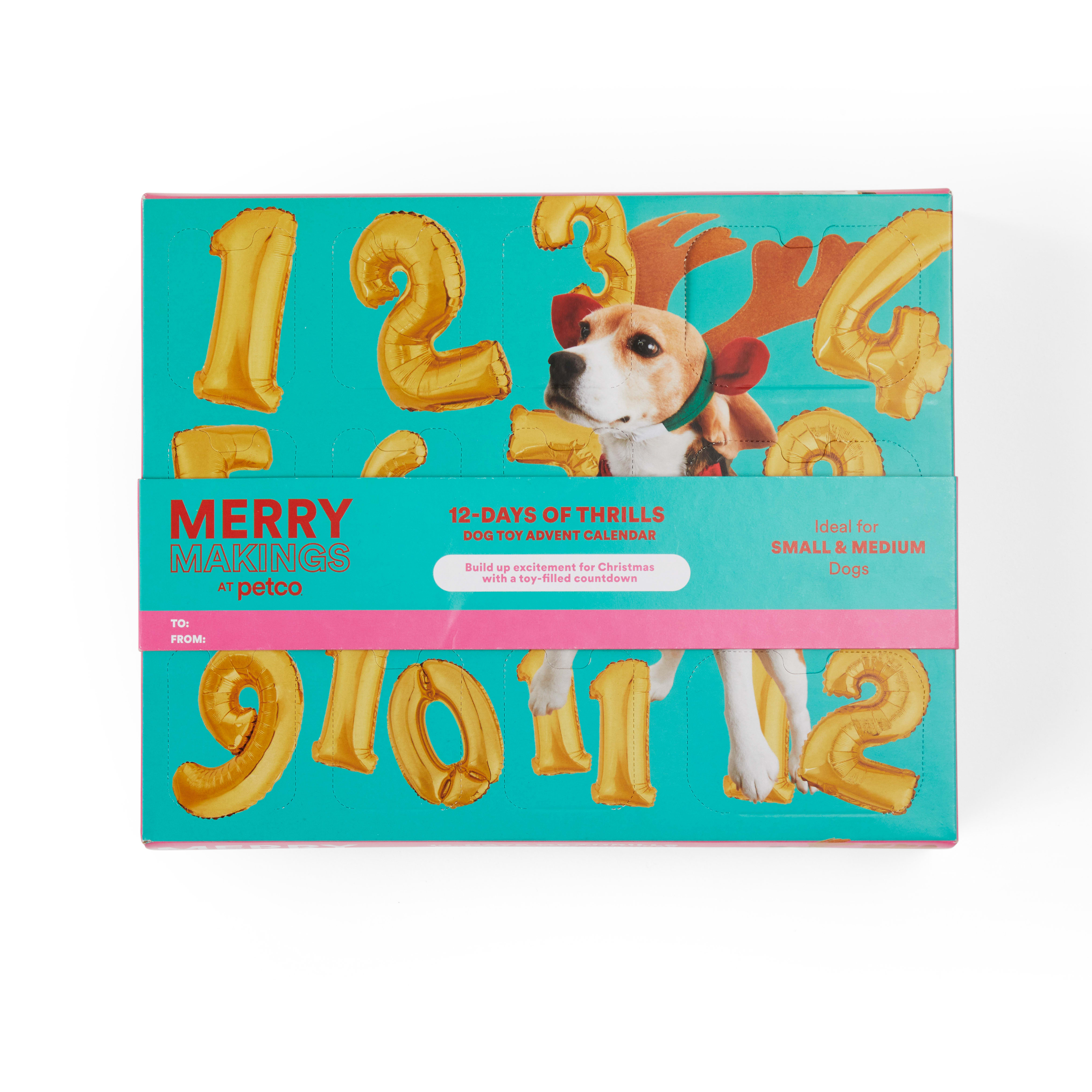 Merry Makings 12-Days of Thrills Dog Toy Advent Calendar, Small/Medium