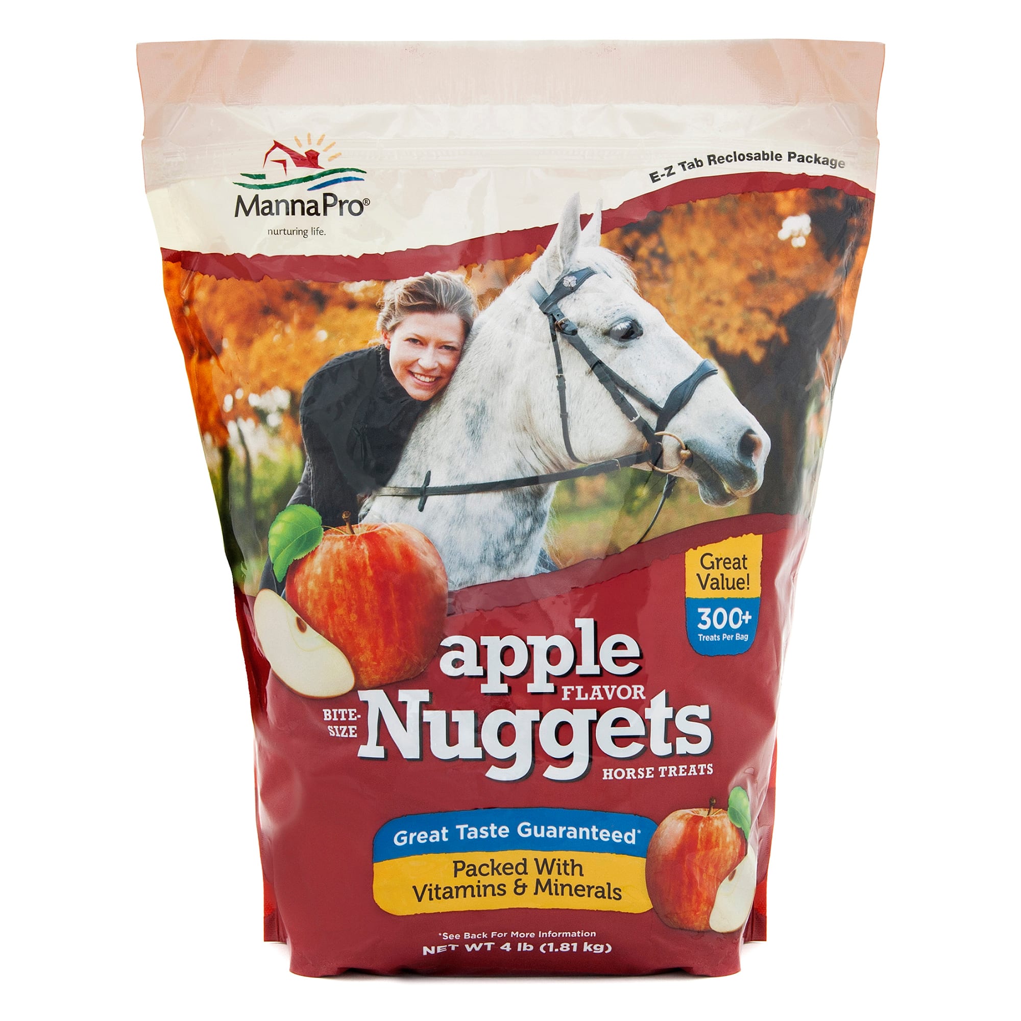 Manna Pro Bite Sized Apple Nuggets for Horse 4 lbs