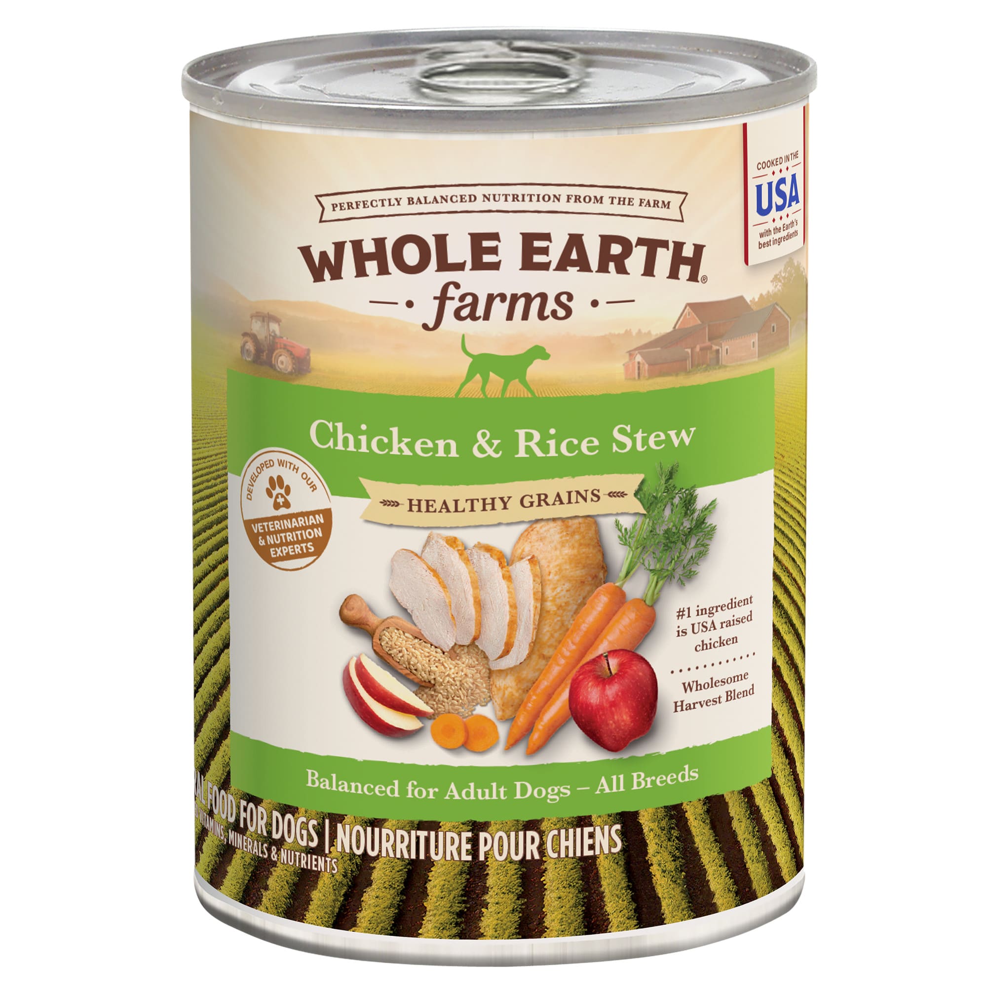 Whole Earth Farms Healthy Grains Chicken and Rice Stew Canned Dog Food ...