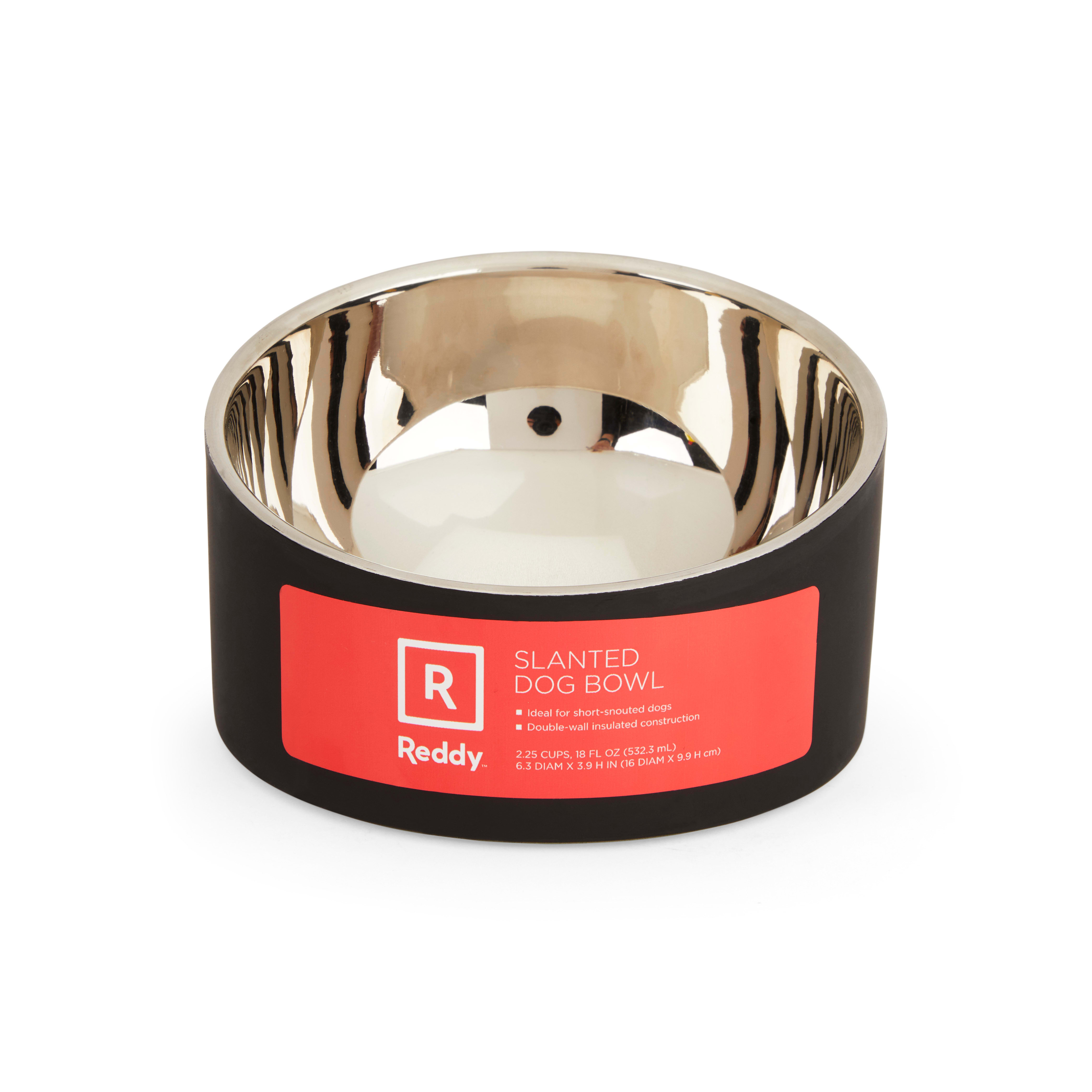 Reddy Slanted Stainless Steel Slanted Dog Bowl 1 Cup Petco