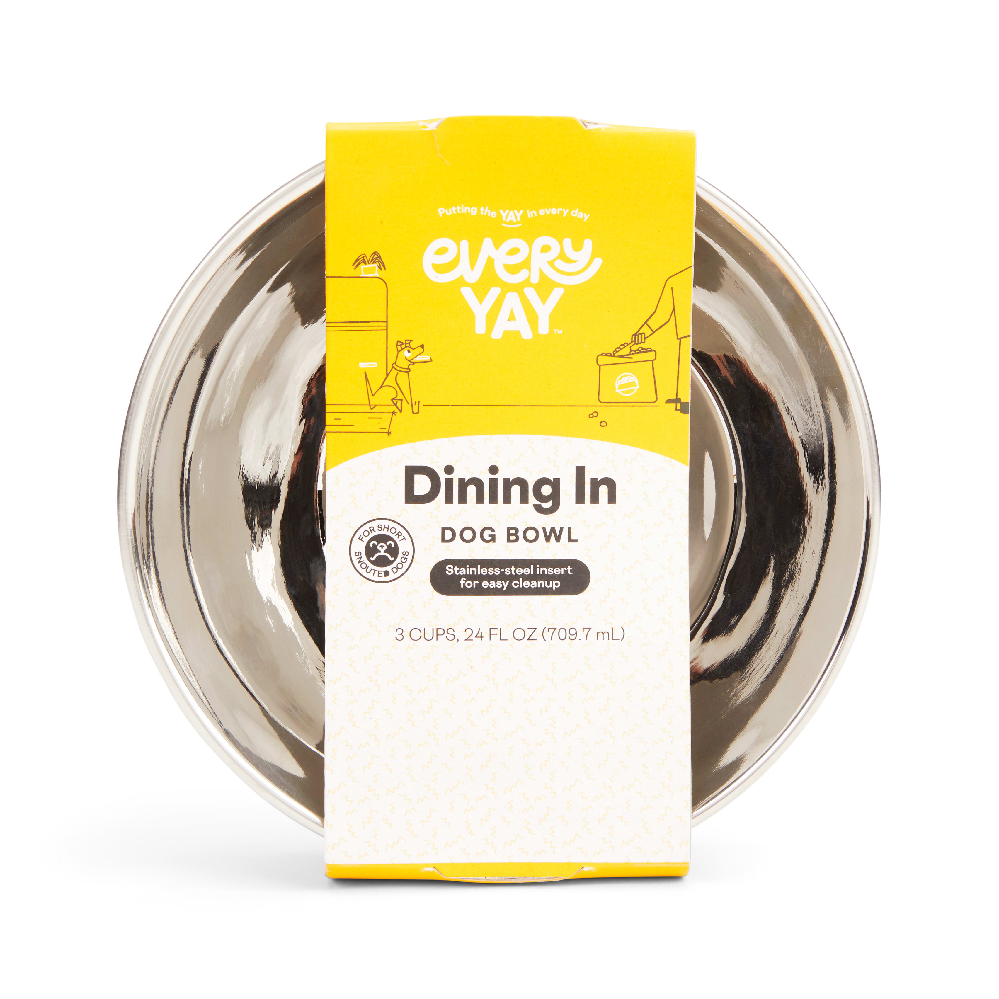 EveryYay Dining In Slanted StainlessSteel Dog Bowl, 3 Cups Petco
