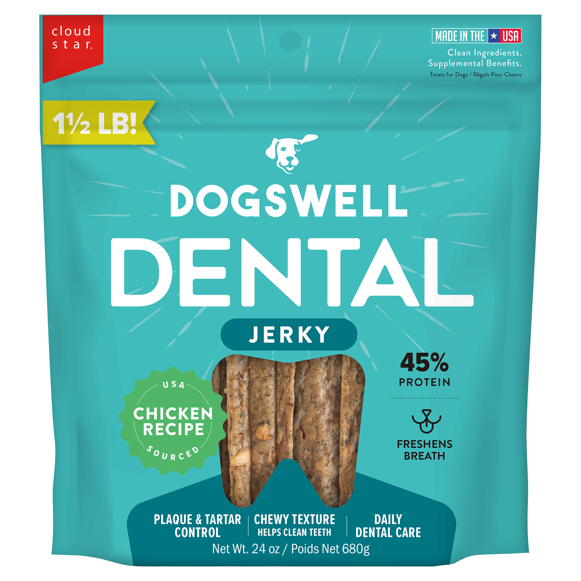 Dogswell Chicken Jerky Dental Treats for Dogs 24 oz from Petco