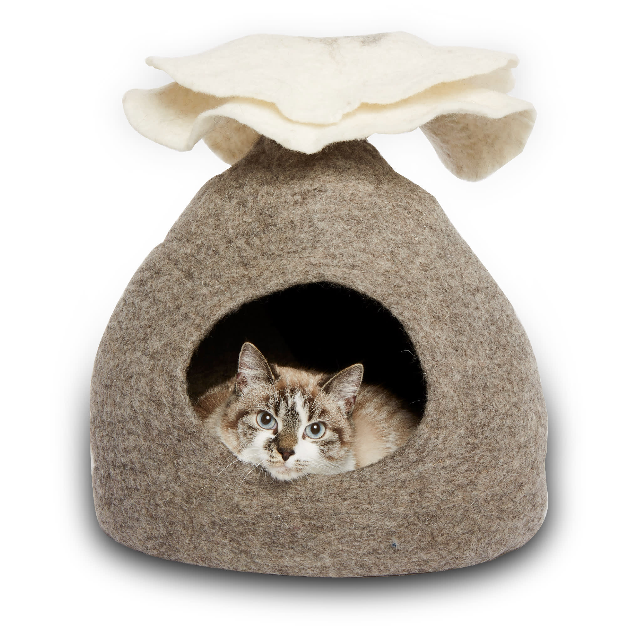 Dharma Dog Karma Cat Natural Bouquet Wool Pet Cave, 14