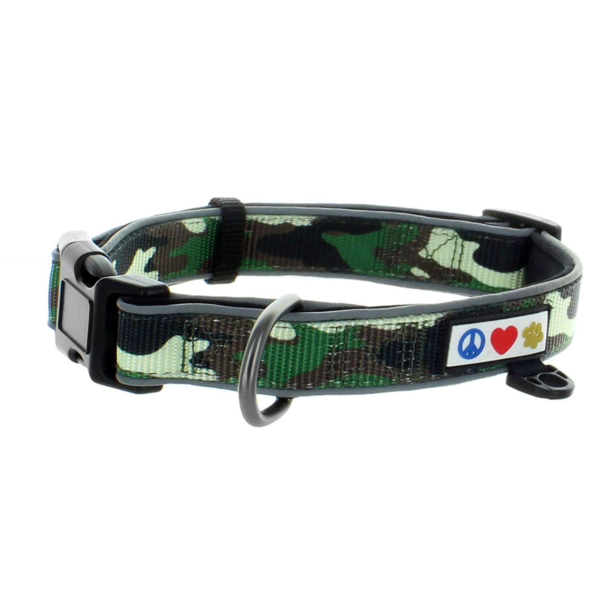 Pawtitas Camo Padded Dog Collar, Camo Green, Large Petco