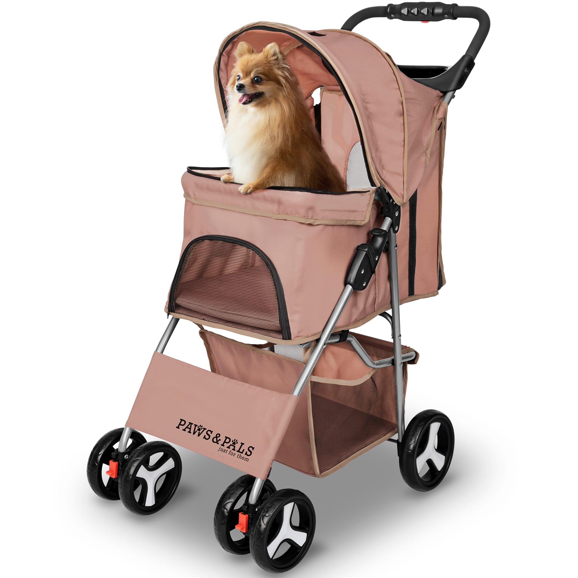 Paws & Pals Beige EZ Walk 4 Wheel Pet Stroller Petco