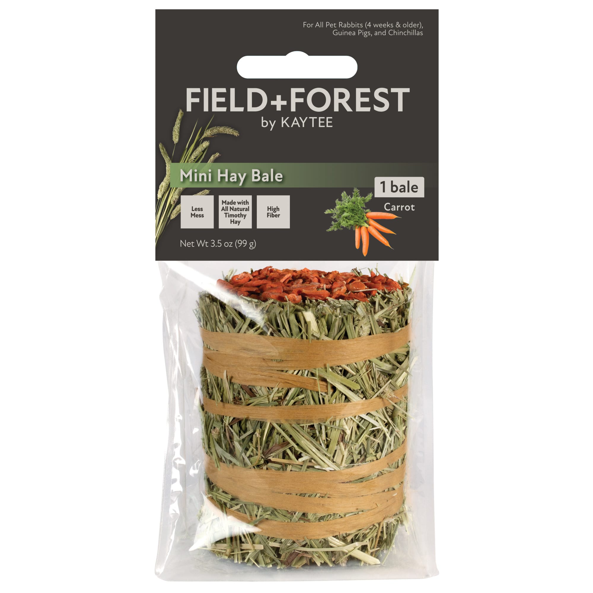 Kaytee Field+Forest Carrot Mini Hay Bale, 3.5 oz.