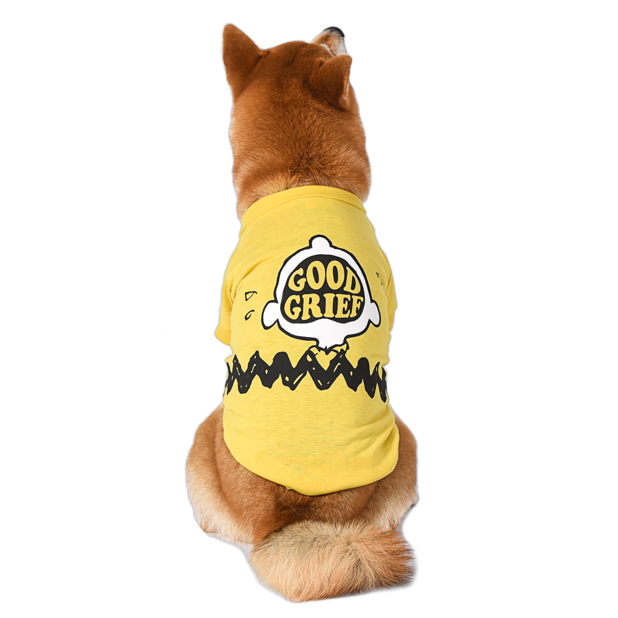 Fetch for Pets Peanuts Yellow Good Grief Dog T Shirt, Medium