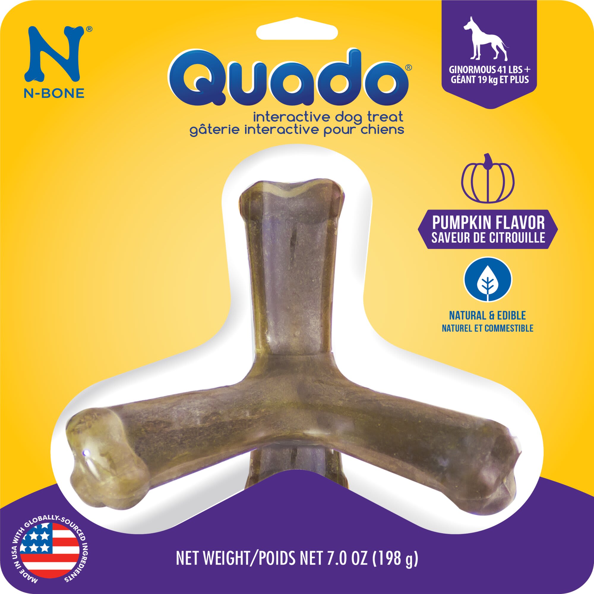 NBone Quado Pumpkin Large Dog Chew & Dental Treat 7 oz