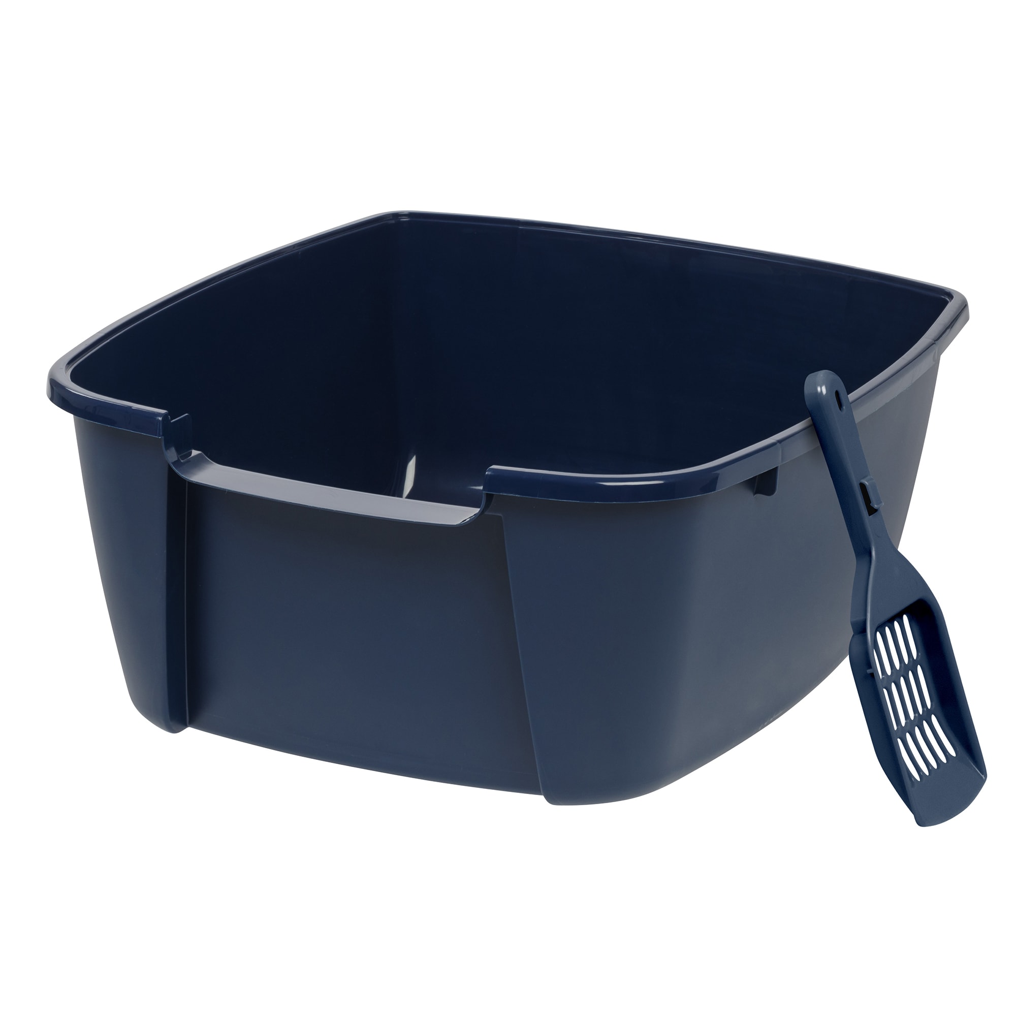 Iris Navy Cat Litter Box with Scoop X Large