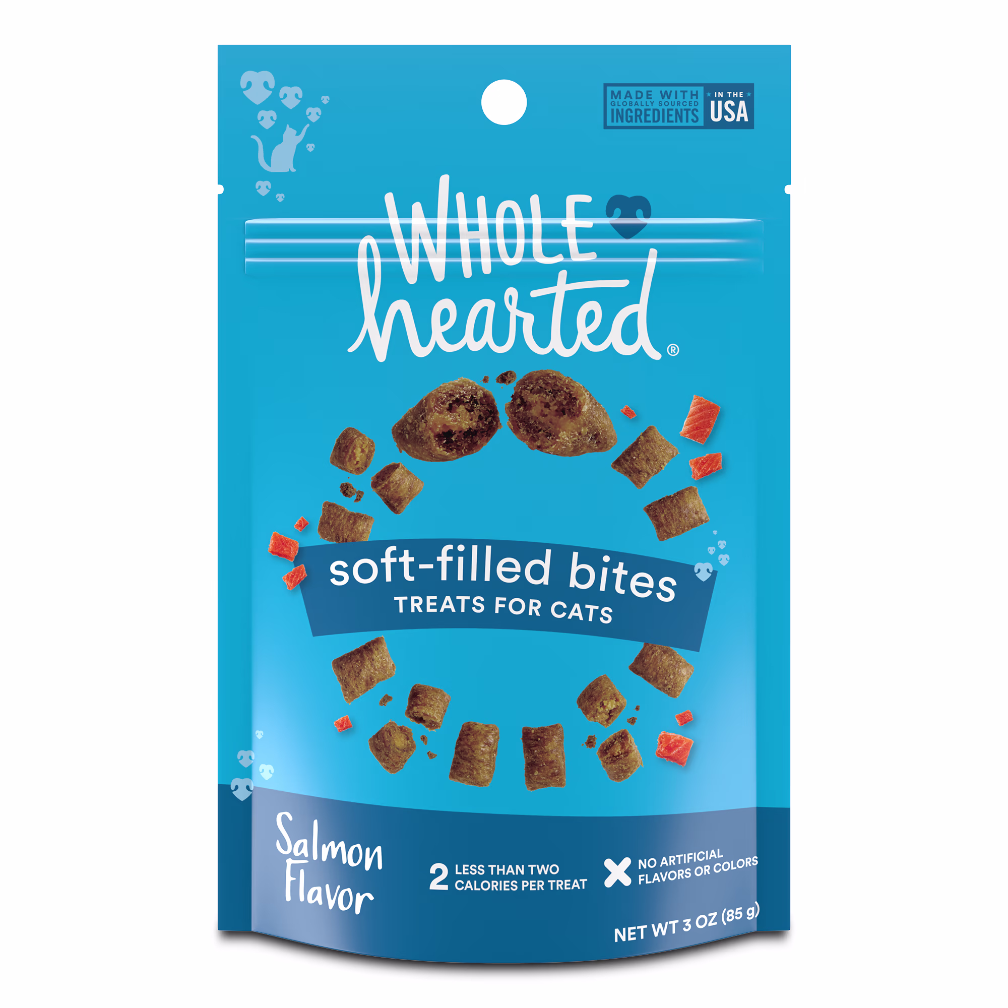 WholeHearted Salmon Flavor SoftFilled Bites Cat Treats, 3 oz. Petco