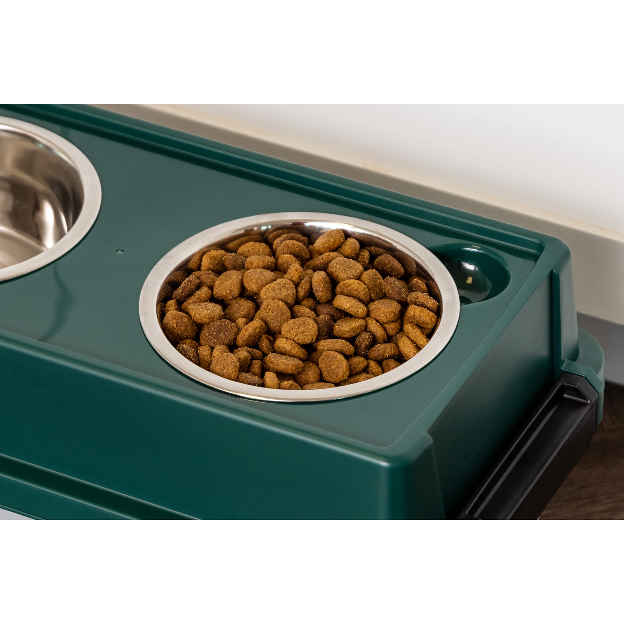 Iris Remington Double Diner Elevated Feeder with Food Storage for Dogs, 13  lbs.