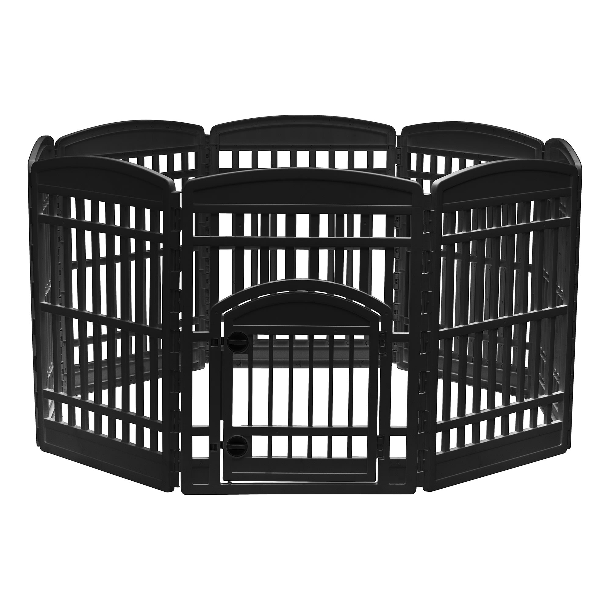 IRIS USA 34-inch Exercise 8-Panel Pet Playpen with Door  Black