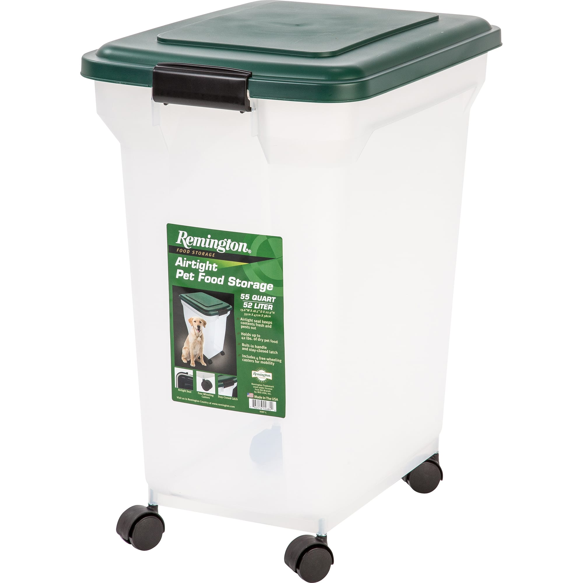 Iris Green Remington Airtight Food Storage Container for Dogs 28 qt