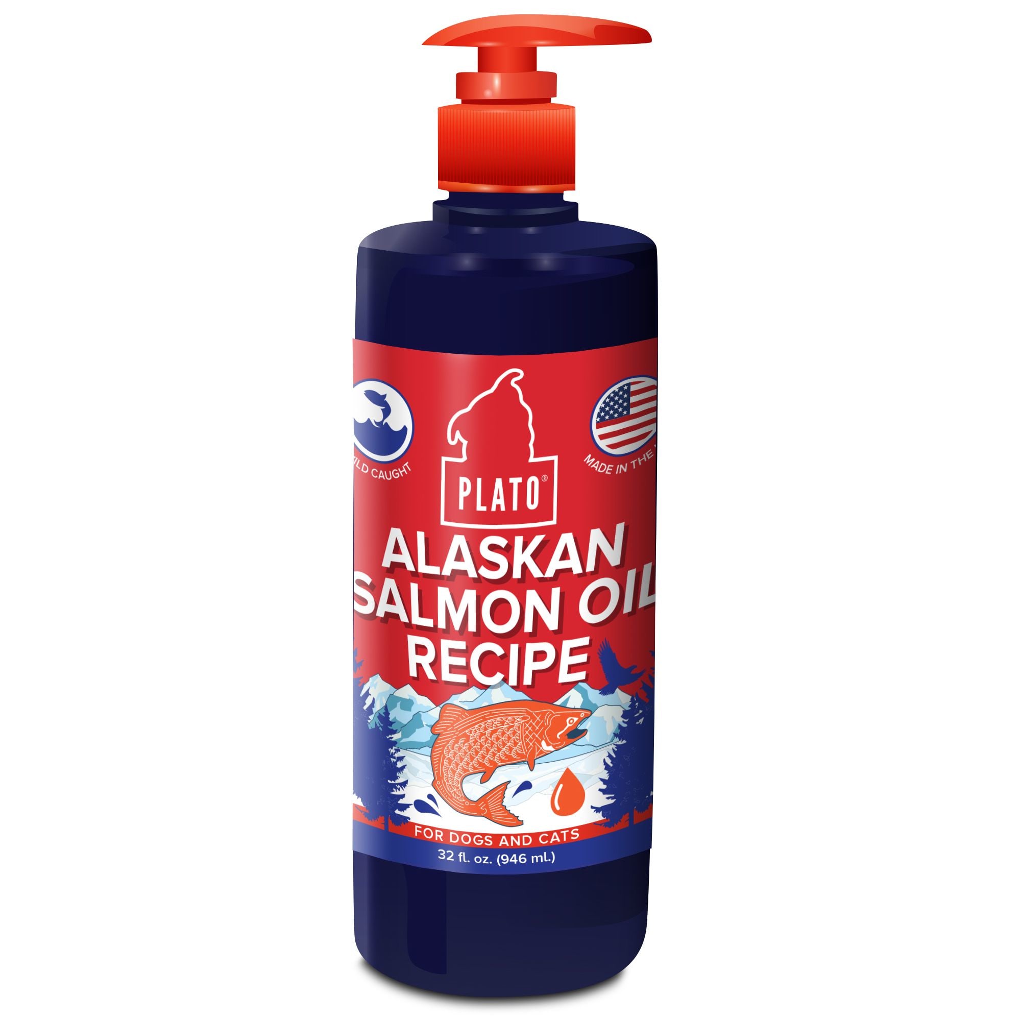 Plato Pet Alaskan Salmon Oil & Health Booster for Dogs 32 oz