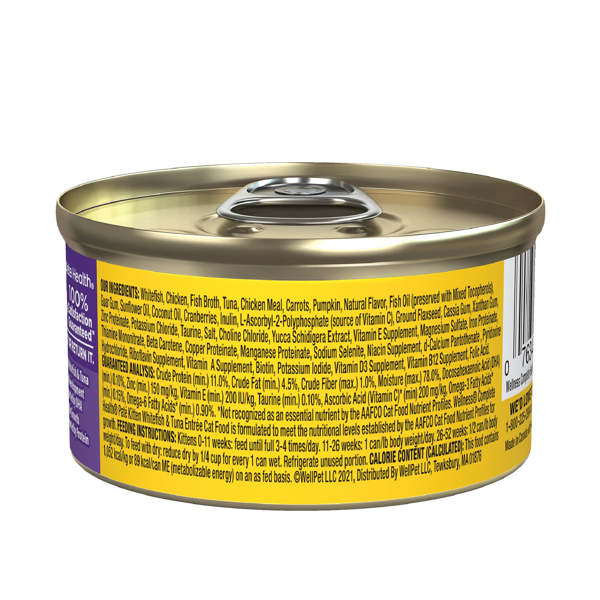 Wellness Complete Health Kitten Whitefish Tuna Entree Wet Food 5.5 oz. Case of 24