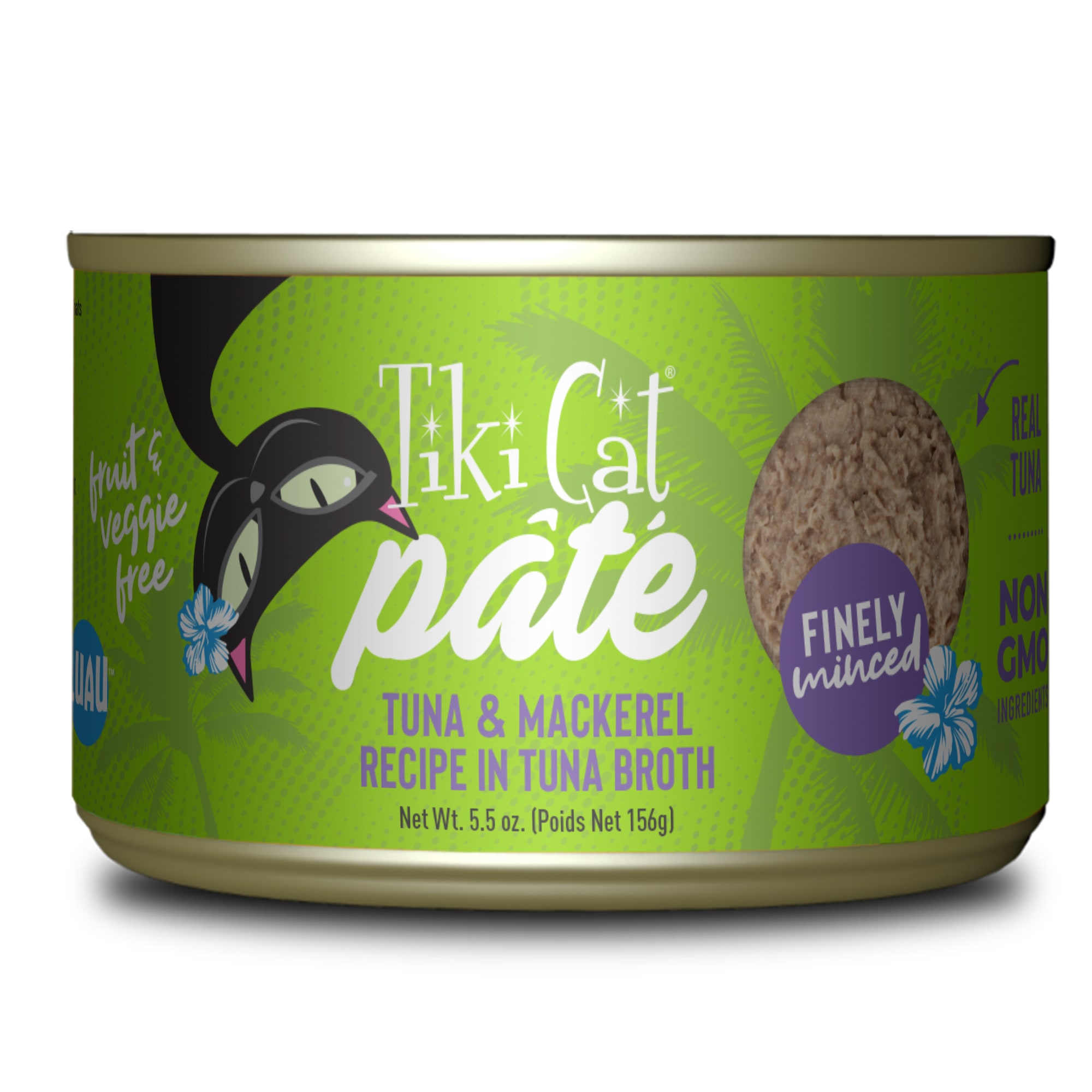 Tiki Cat Luau Ahi Tuna & Mackerel Pate Cat Food 5.5 oz, 8-Pack