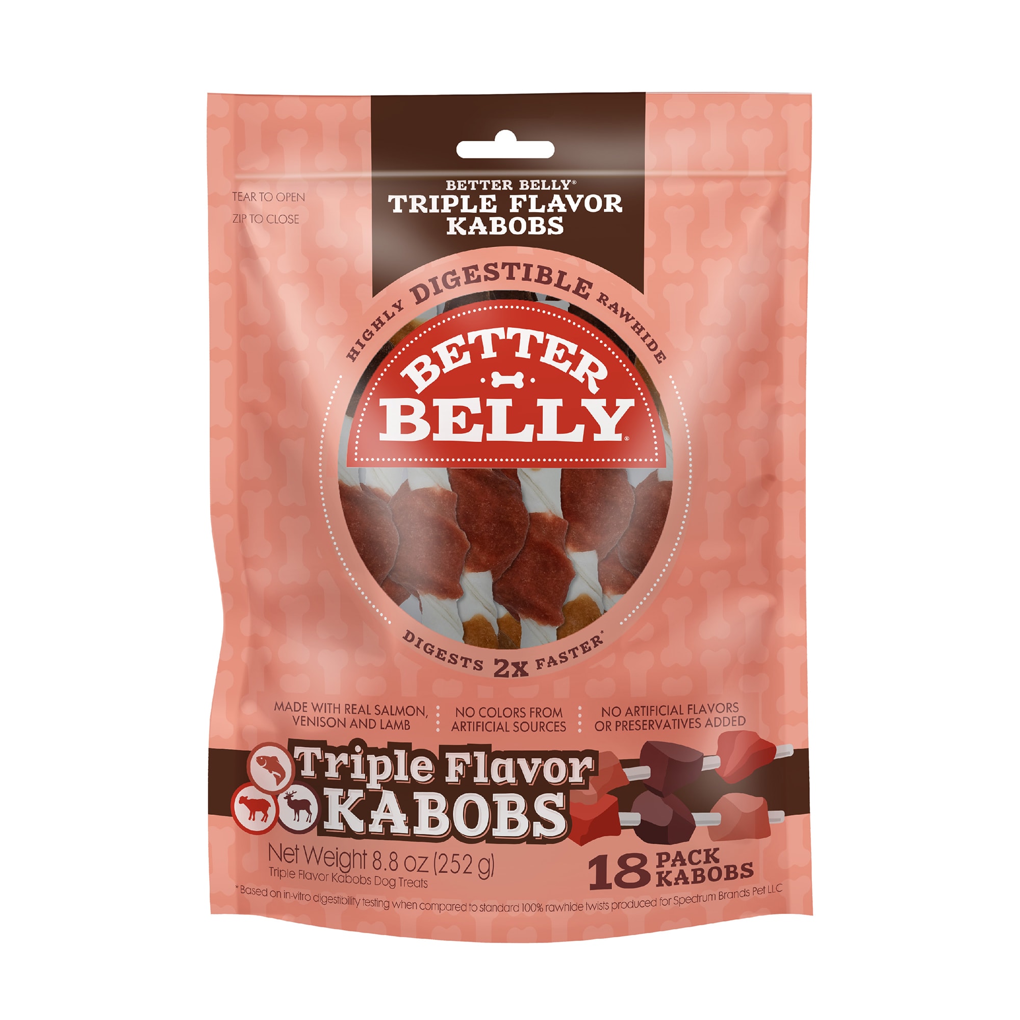 Better Belly Triple Flavor Kabob Dog Chews 8.8 oz 18 Ct