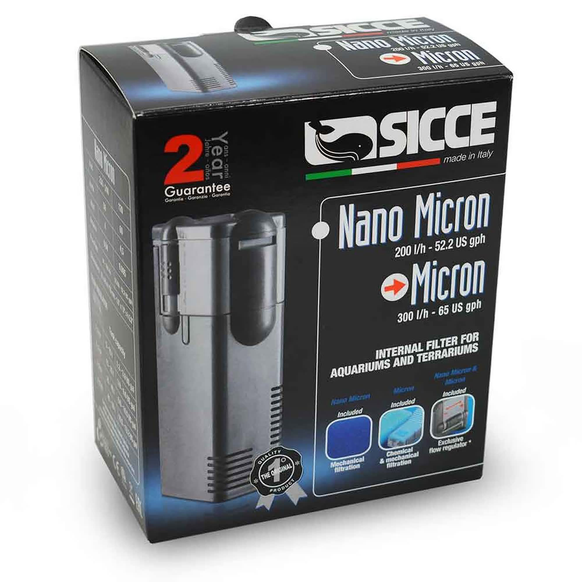 marked Støt Ved Sicce Easy Line Micron Internal Filter, 65 gal/hr | Petco