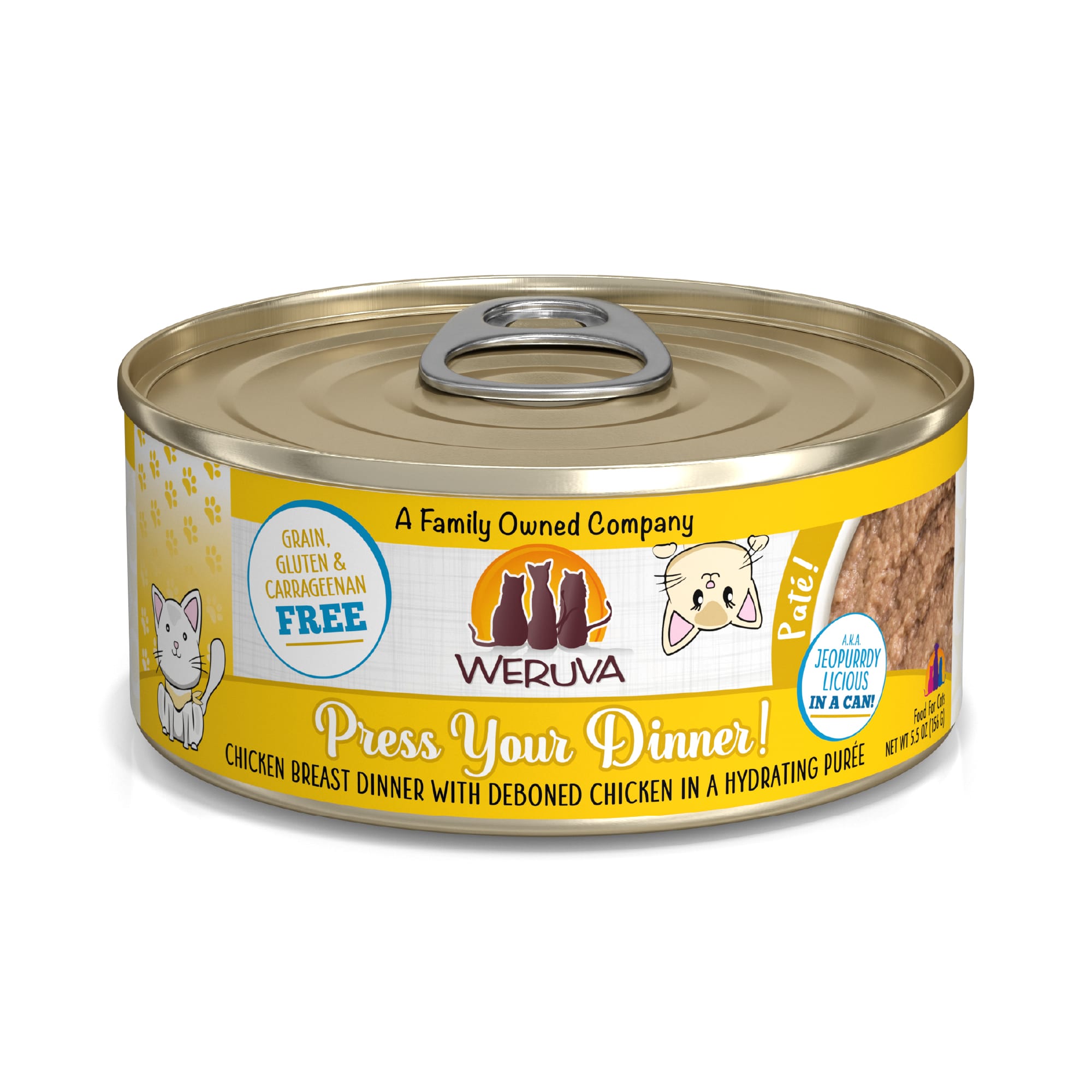 Weruva BFF PLAY Checkmate Chicken Dinner in a Hydrating Puree Pate Wet Cat  Food, (12) 2.8 oz Cans