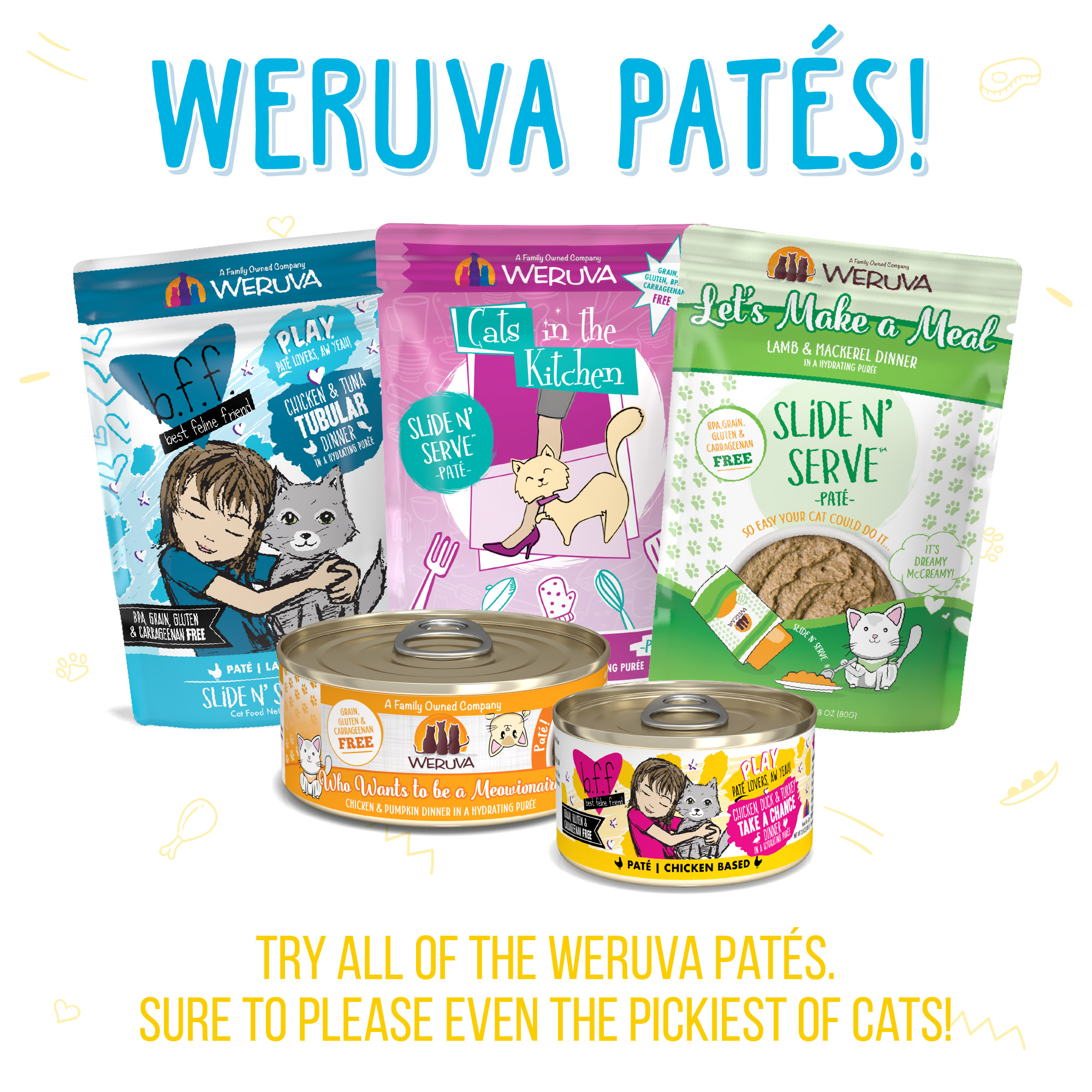 Weruva BFF PLAY Checkmate Chicken Dinner in a Hydrating Puree Pate Wet Cat  Food, (12) 2.8 oz Cans