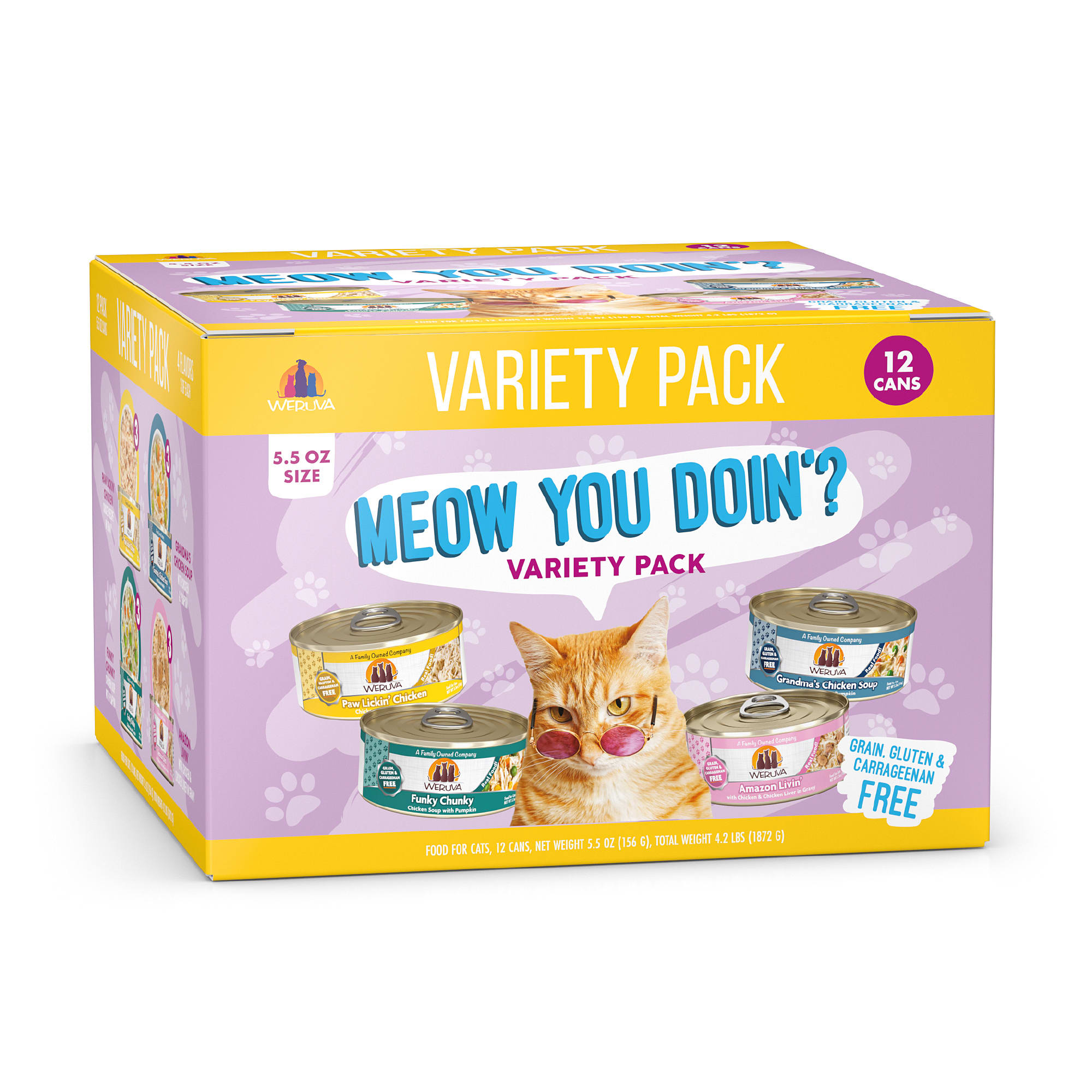 Weruva Classic Meow You Doin Variety Pack Canned Cat Food 3 oz Case of 12