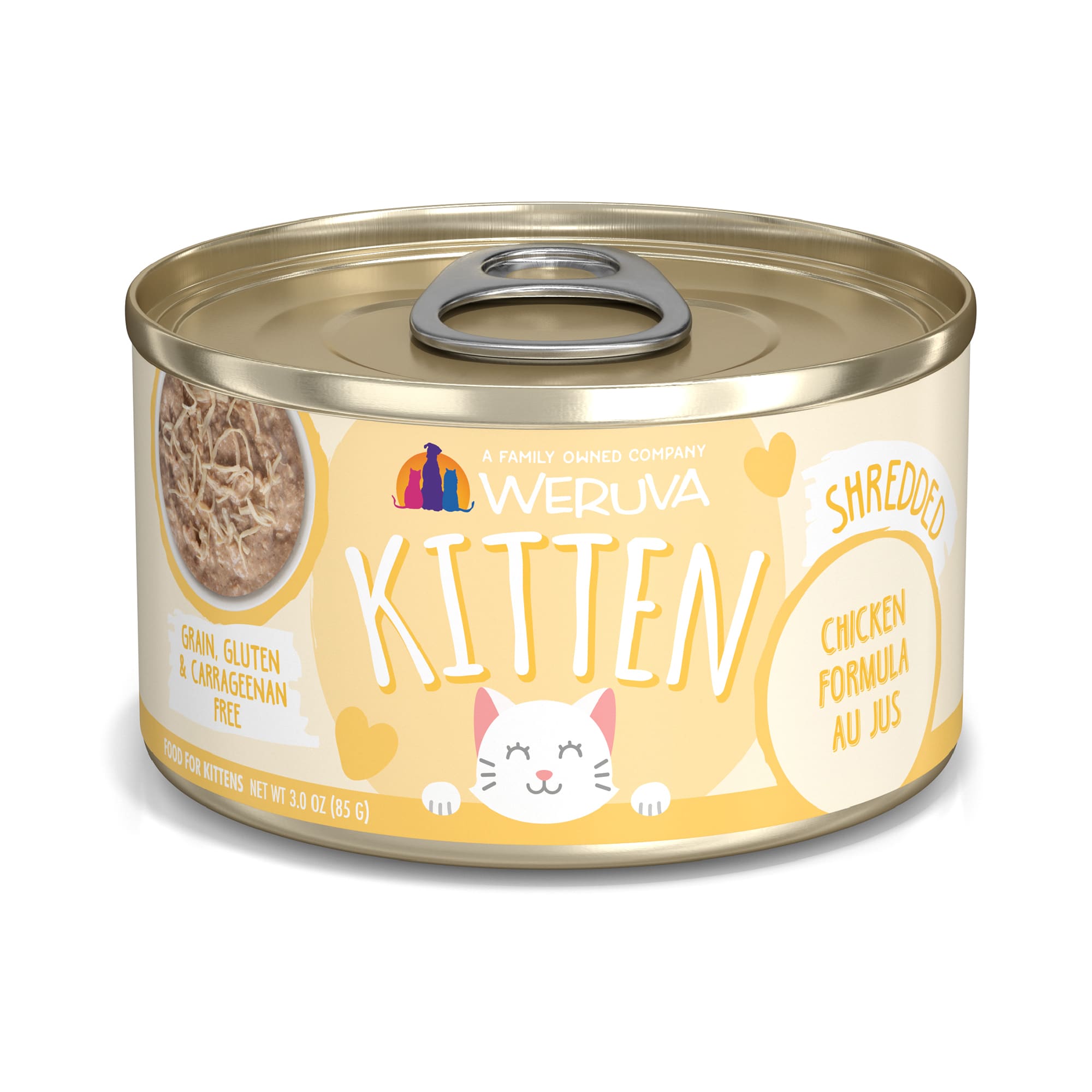 Weruva Kitten Shredded Chicken Formula Au Jus Wet Cat Food 3 oz