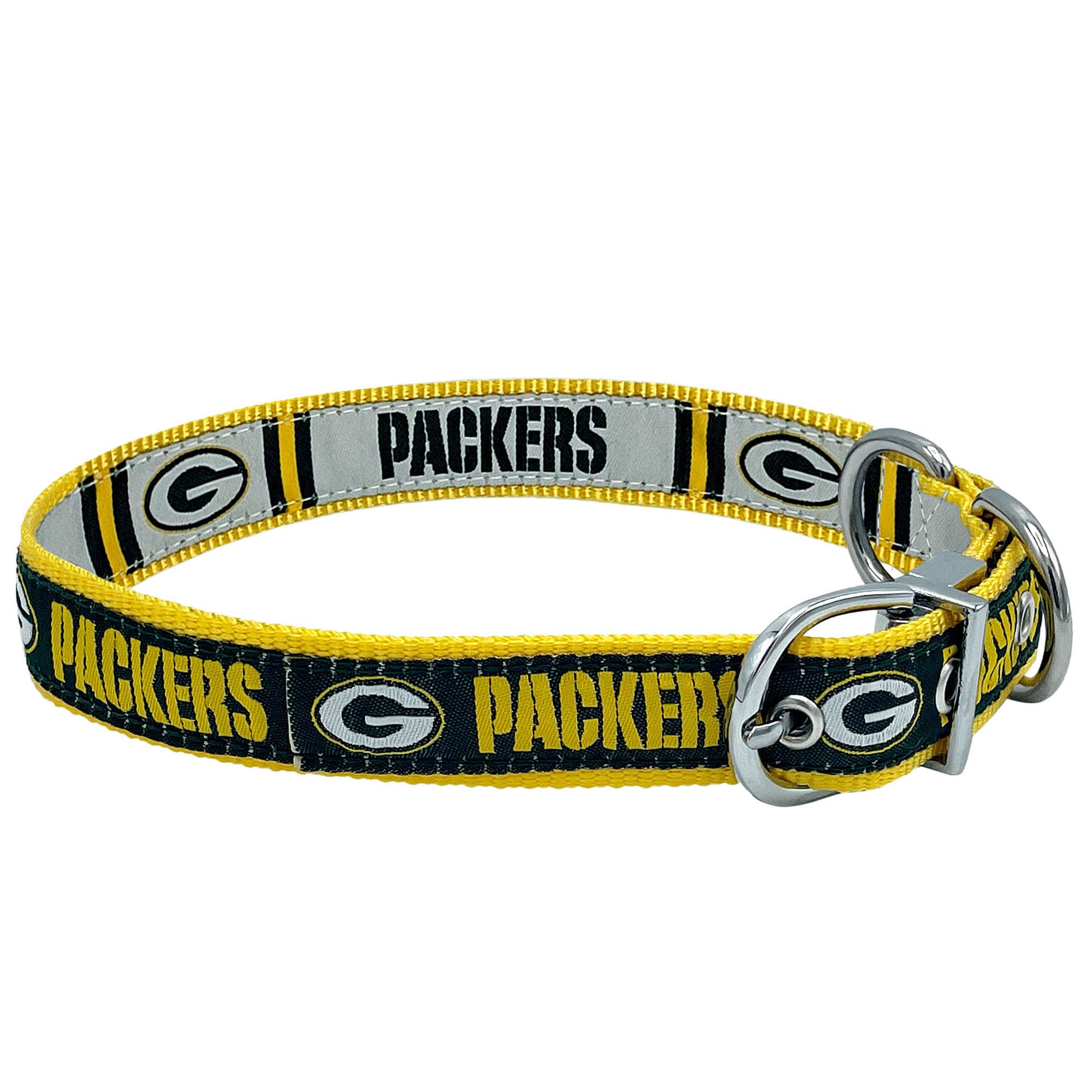 Pets First Green Bay Packers Reversible Medium Dog Collar