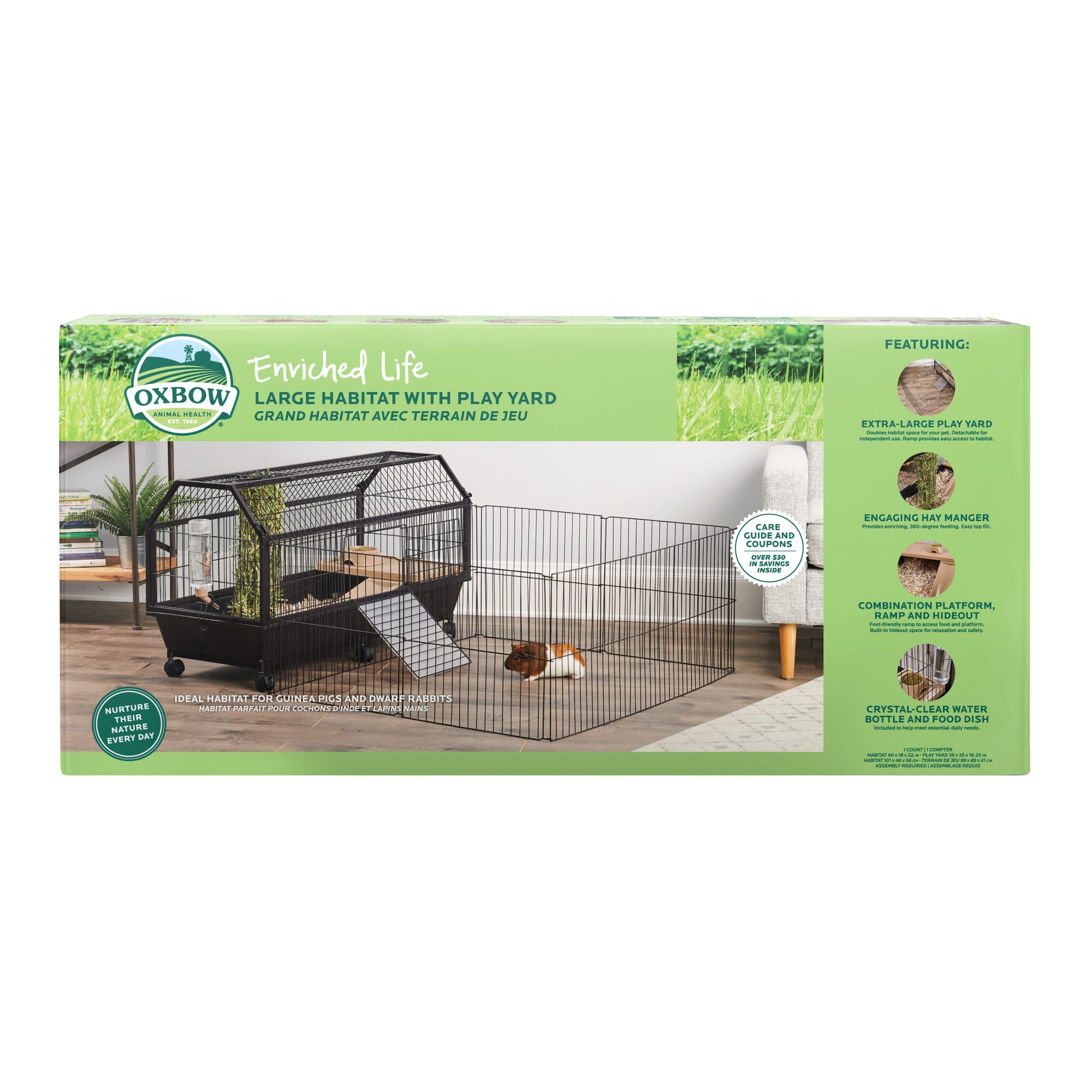 Full Cheeks™ Easy Clean Guinea Pig Habitat - Includes Cage